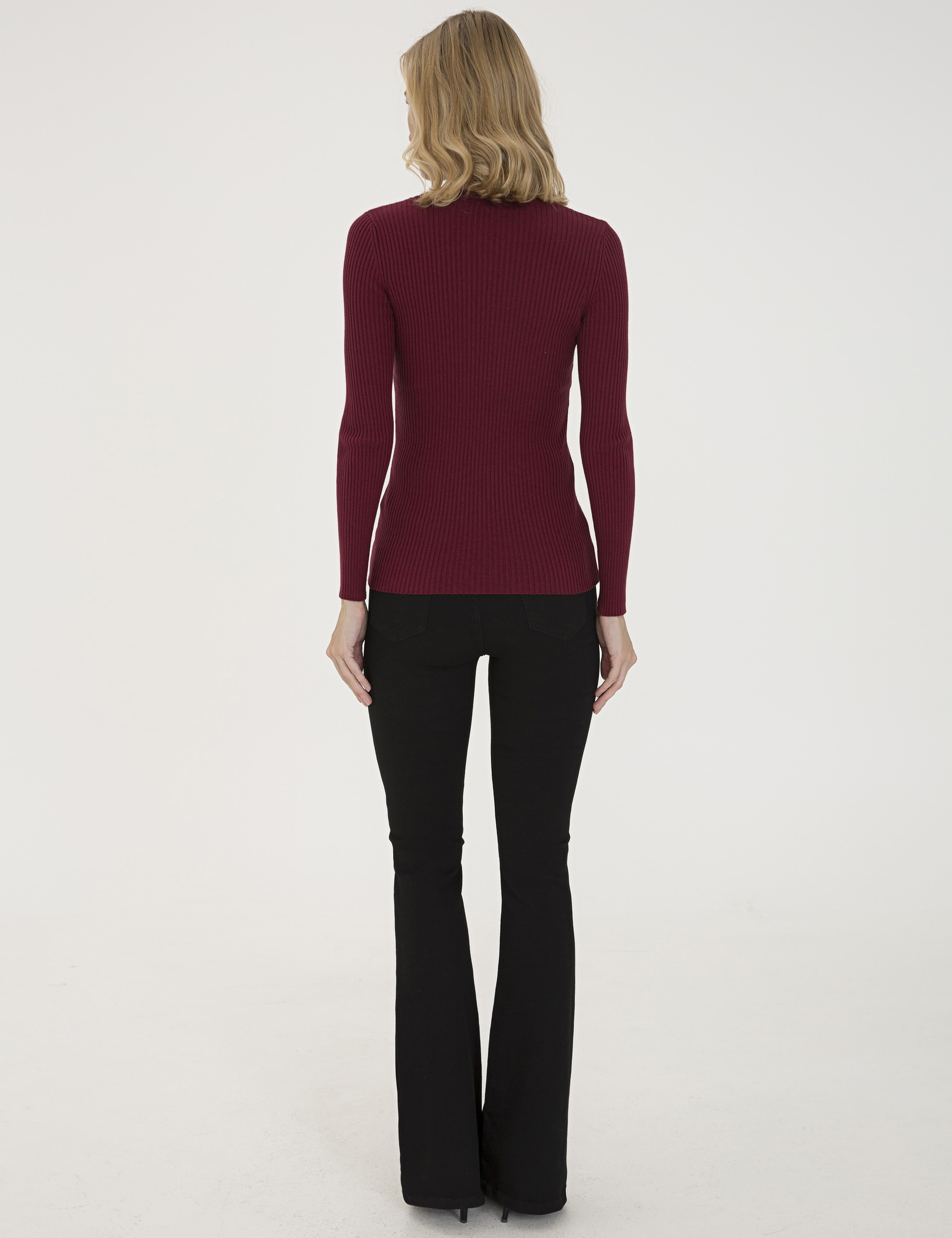 Siyah Flare Fit Jean Pantolon - Image 3