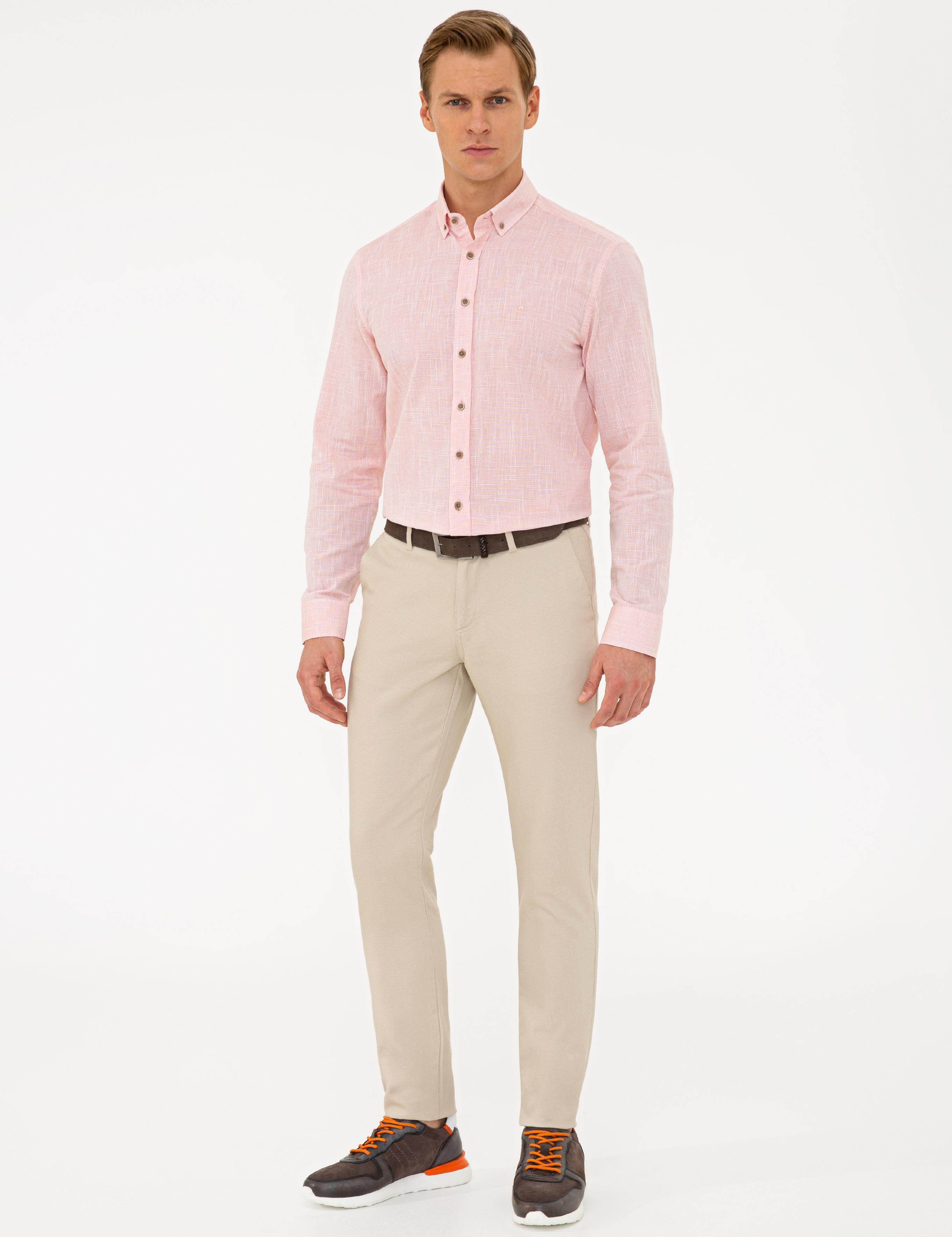 Bej Slim Fit Chino Pantolon