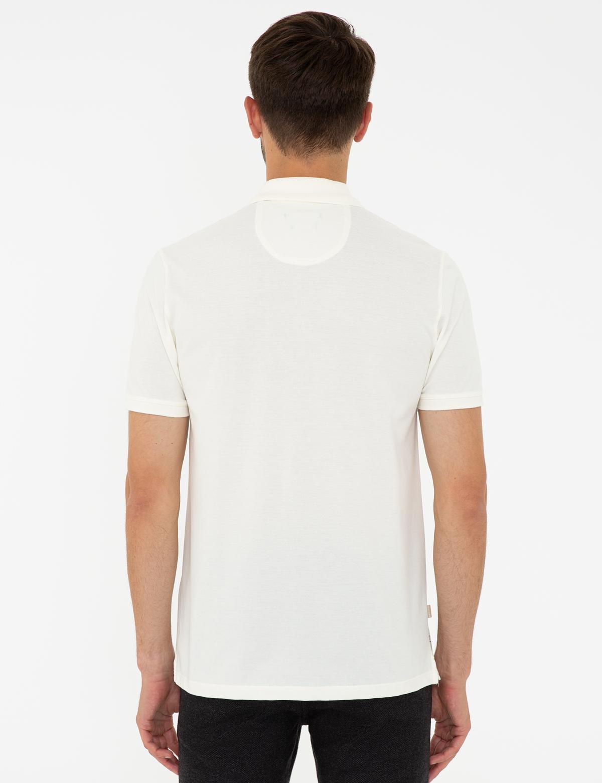 Beyaz Slim Fit Polo Yaka Tişört - 50238230011