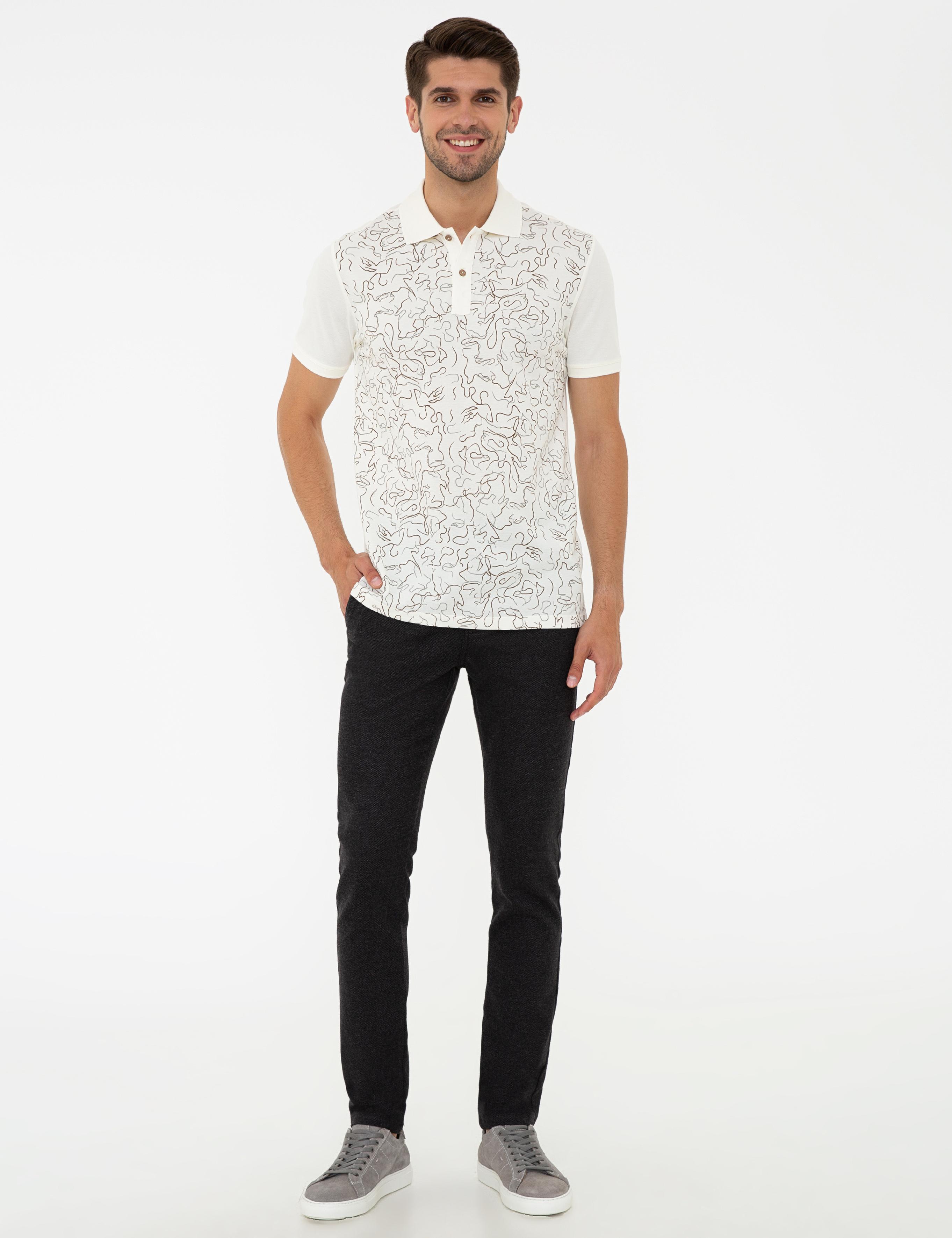 Beyaz Slim Fit Polo Yaka Tişört