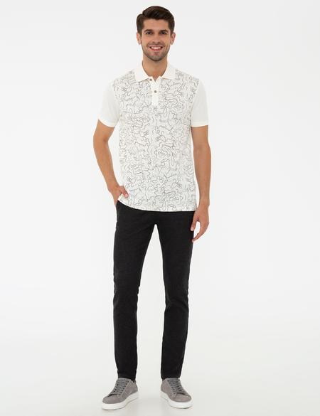 Beyaz Slim Fit Polo Yaka Tişört - 50238230011