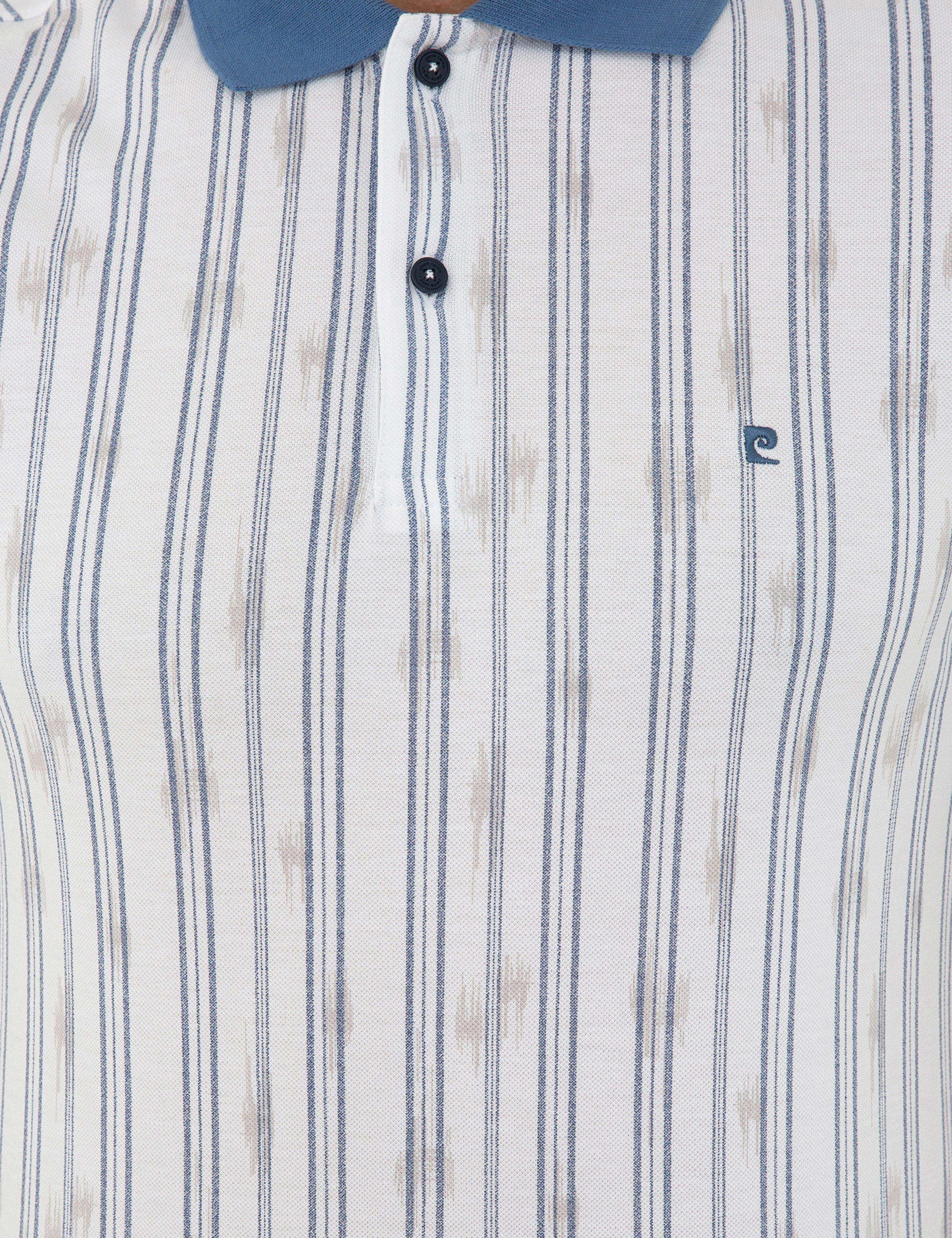 Lacivert Slim Fit Çizgili Polo Yaka Tişört