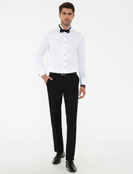 Beyaz Slim Fit Smokin Gömlek - 50236018016