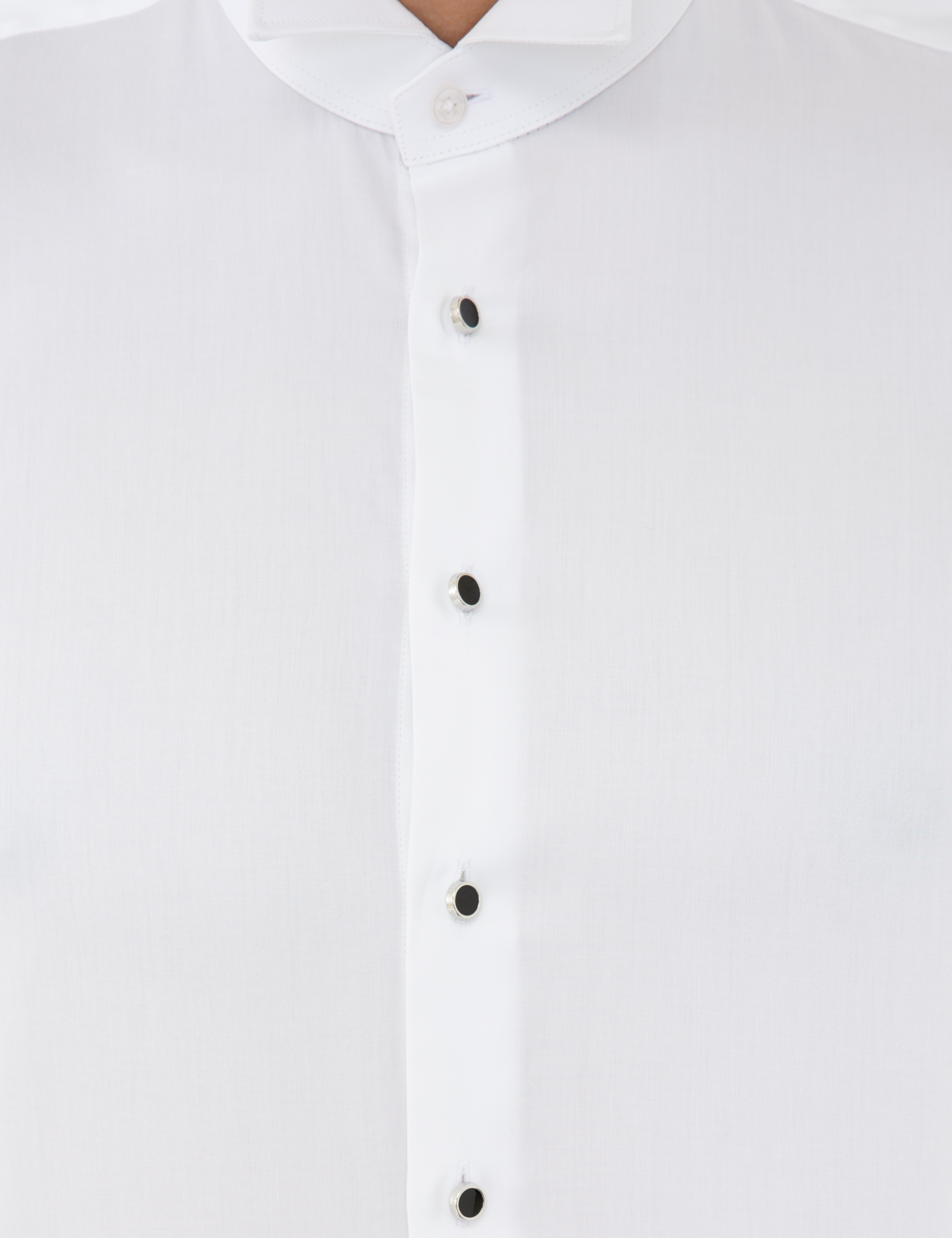 Beyaz Slim Fit Smokin Gömlek - Image 5