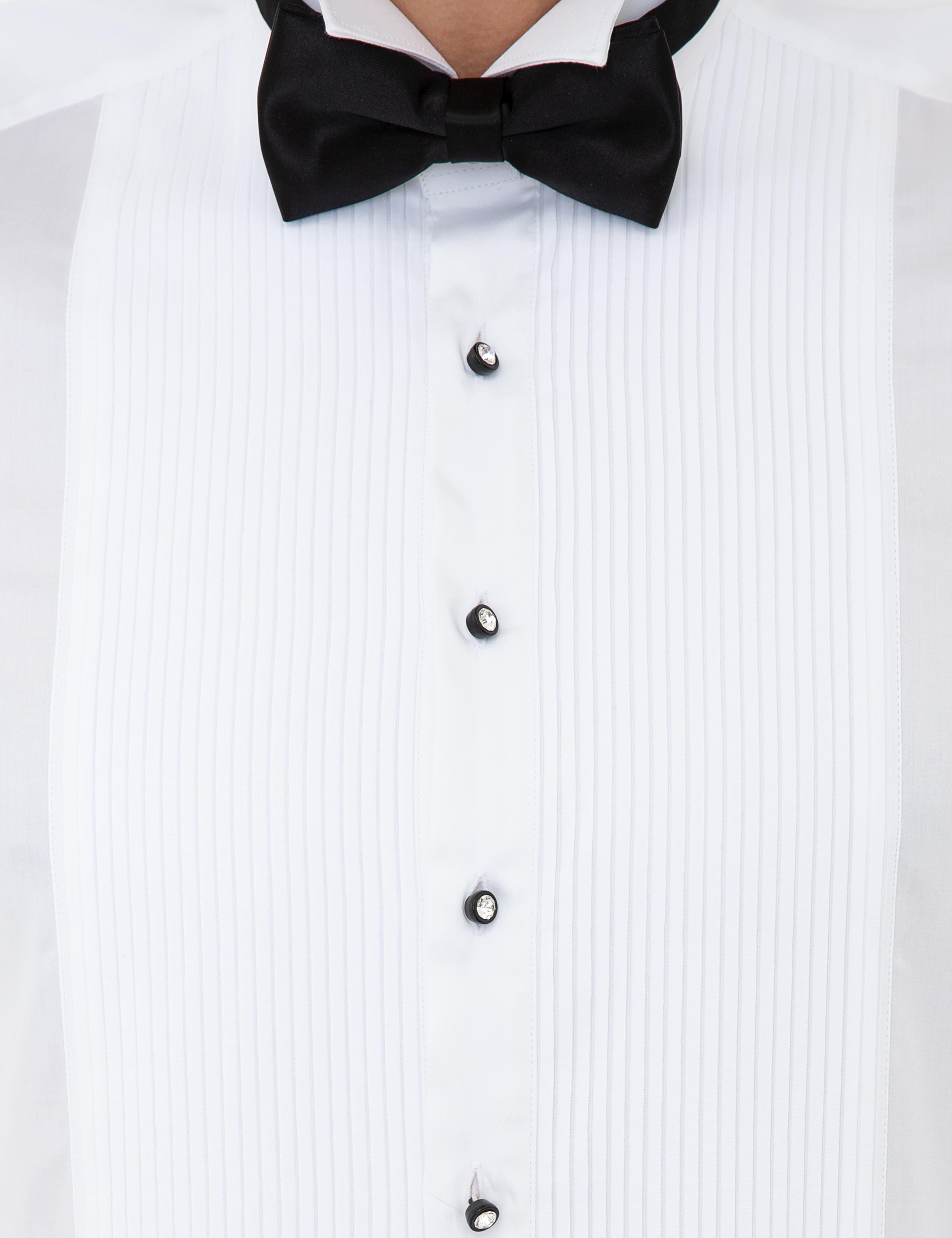 Beyaz Slim Fit Smokin Gömlek