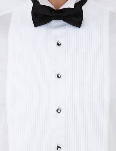 Beyaz Slim Fit Smokin Gömlek