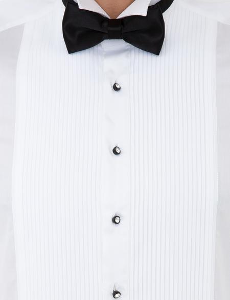 Beyaz Slim Fit Smokin Gömlek - 50236025006