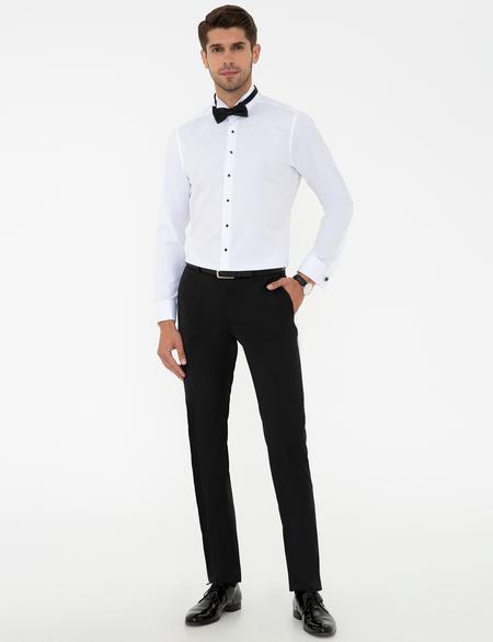 Beyaz Slim Fit Smokin Gömlek - 50236036007