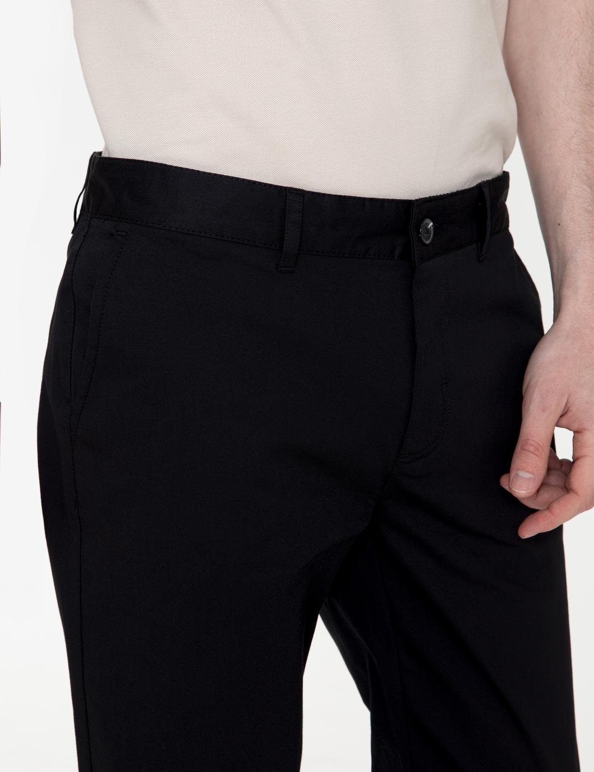 Siyah Regular Fit Kanvas Pantolon - 50251531058