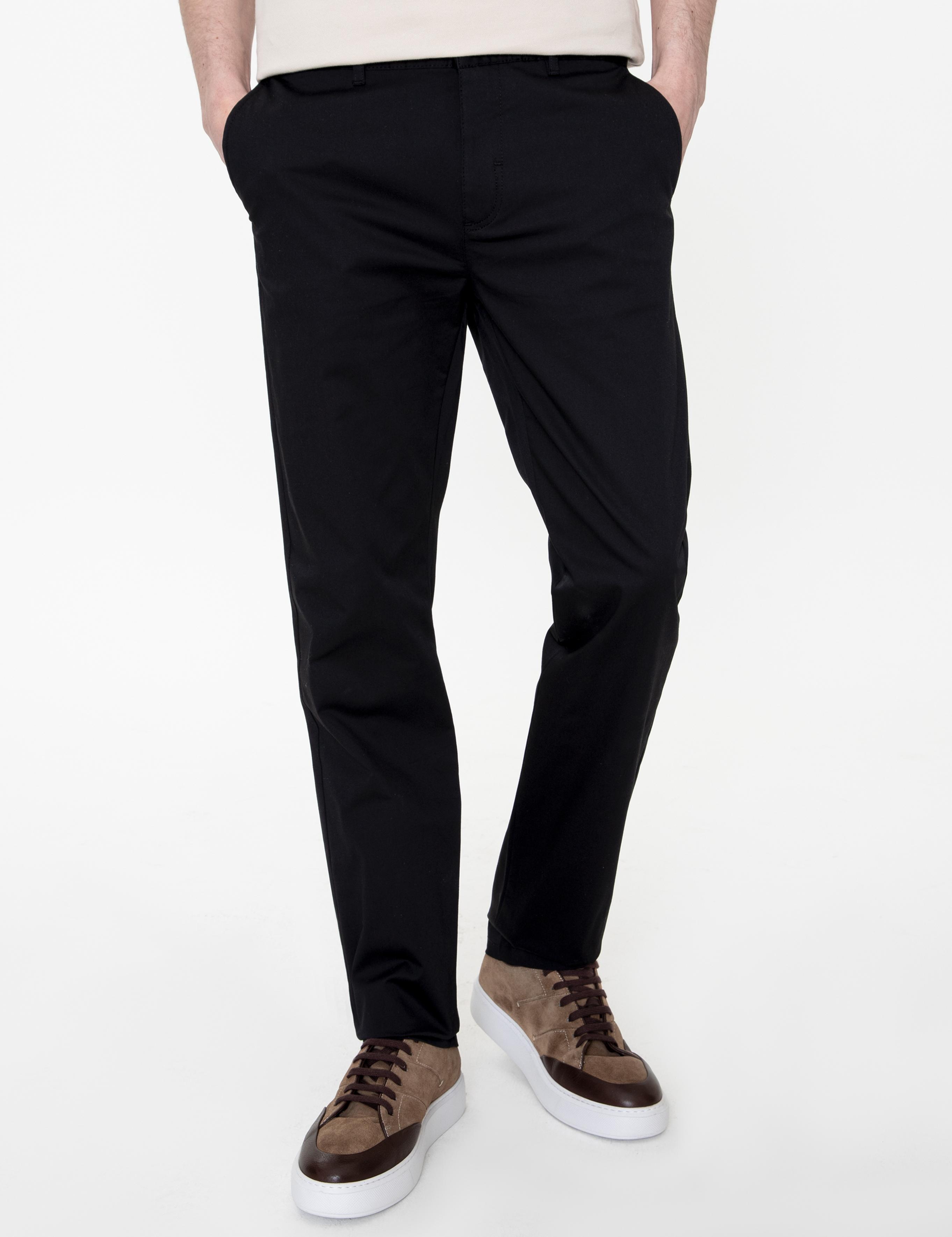 Siyah Regular Fit Kanvas Pantolon