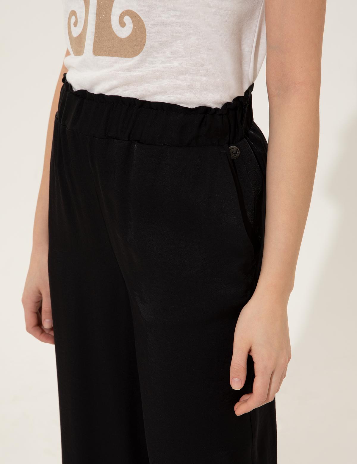 Siyah Dad Fit Kanvas Pantolon - 50246188048