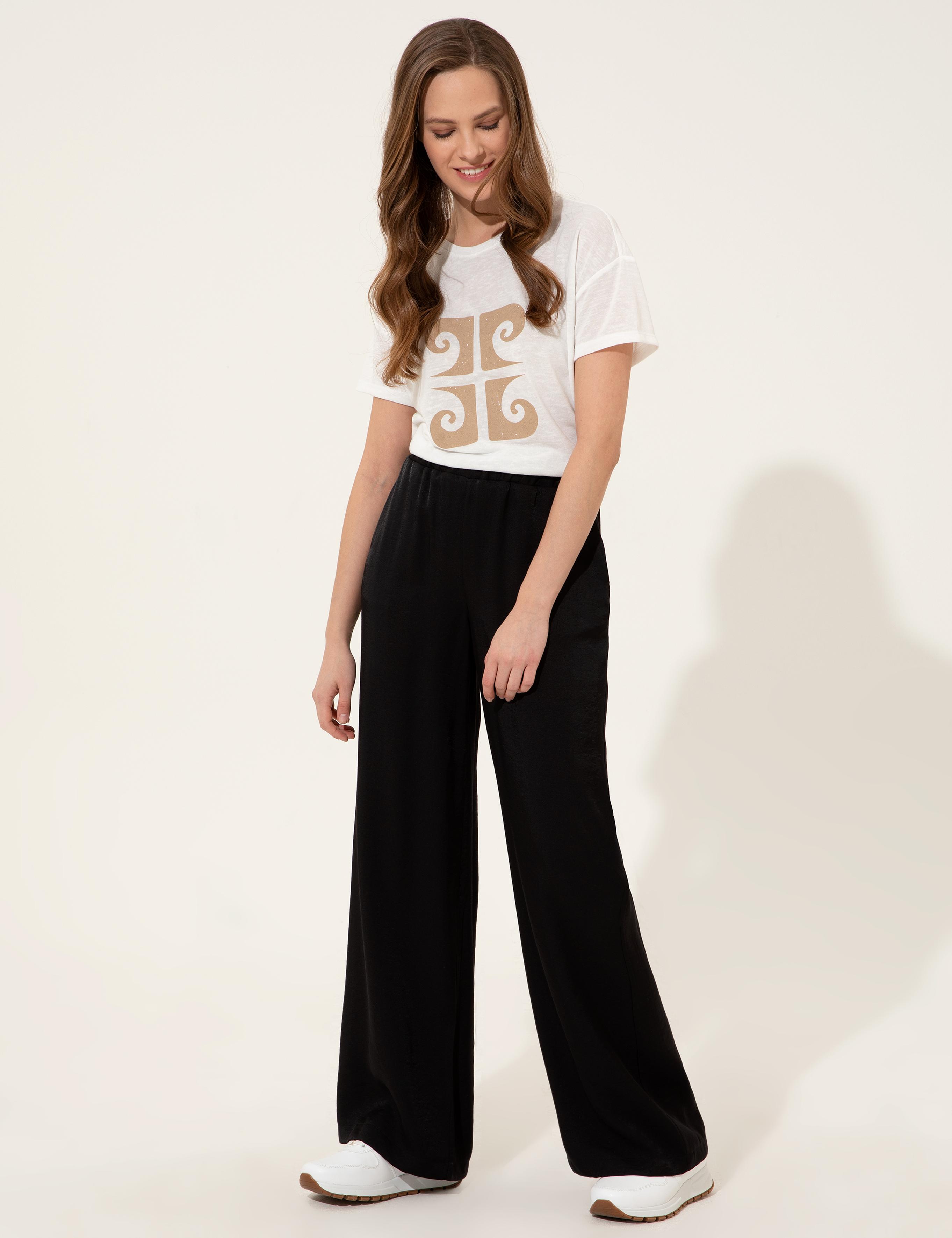 Siyah Dad Fit Kanvas Pantolon