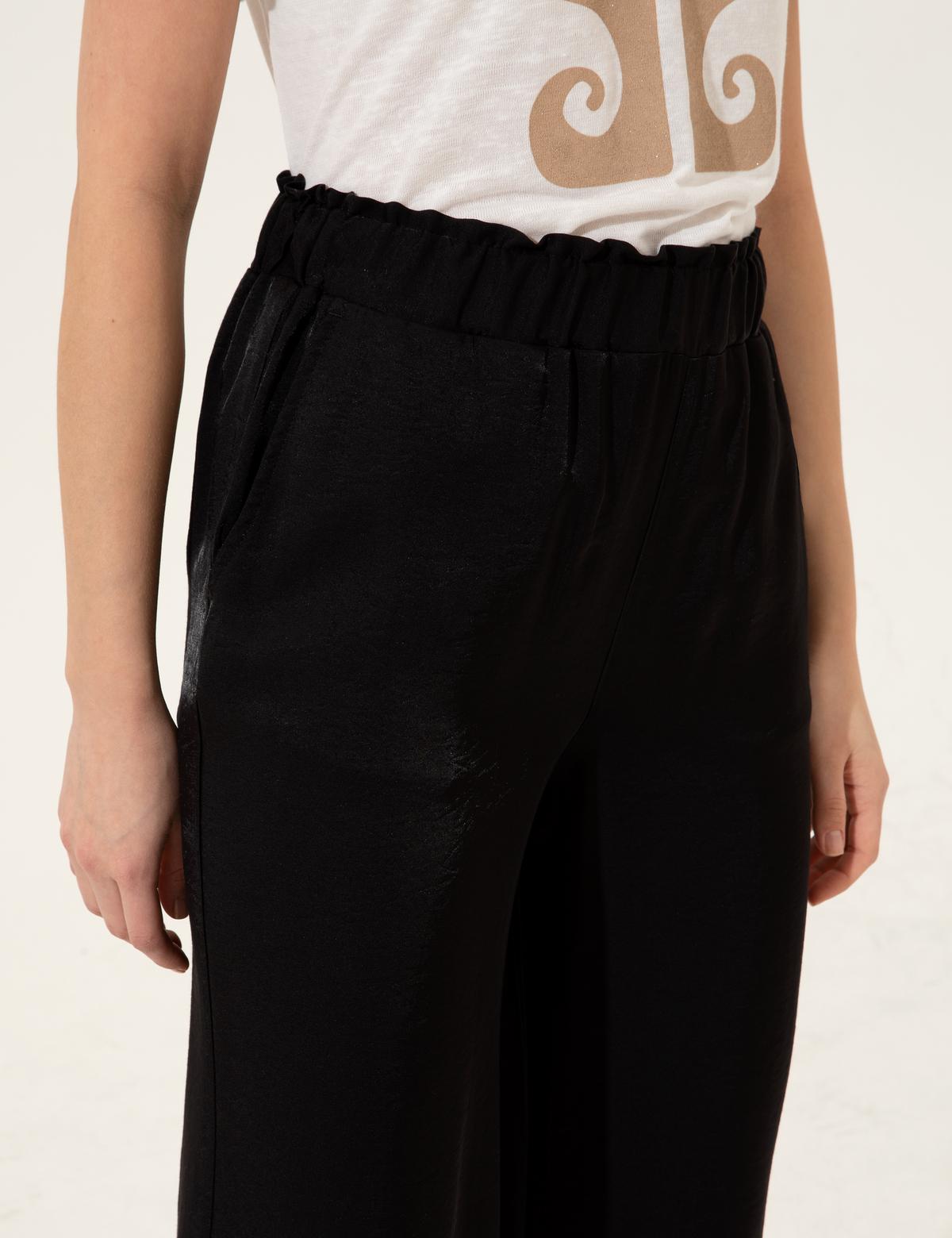 Siyah Dad Fit Kanvas Pantolon - 50246188048