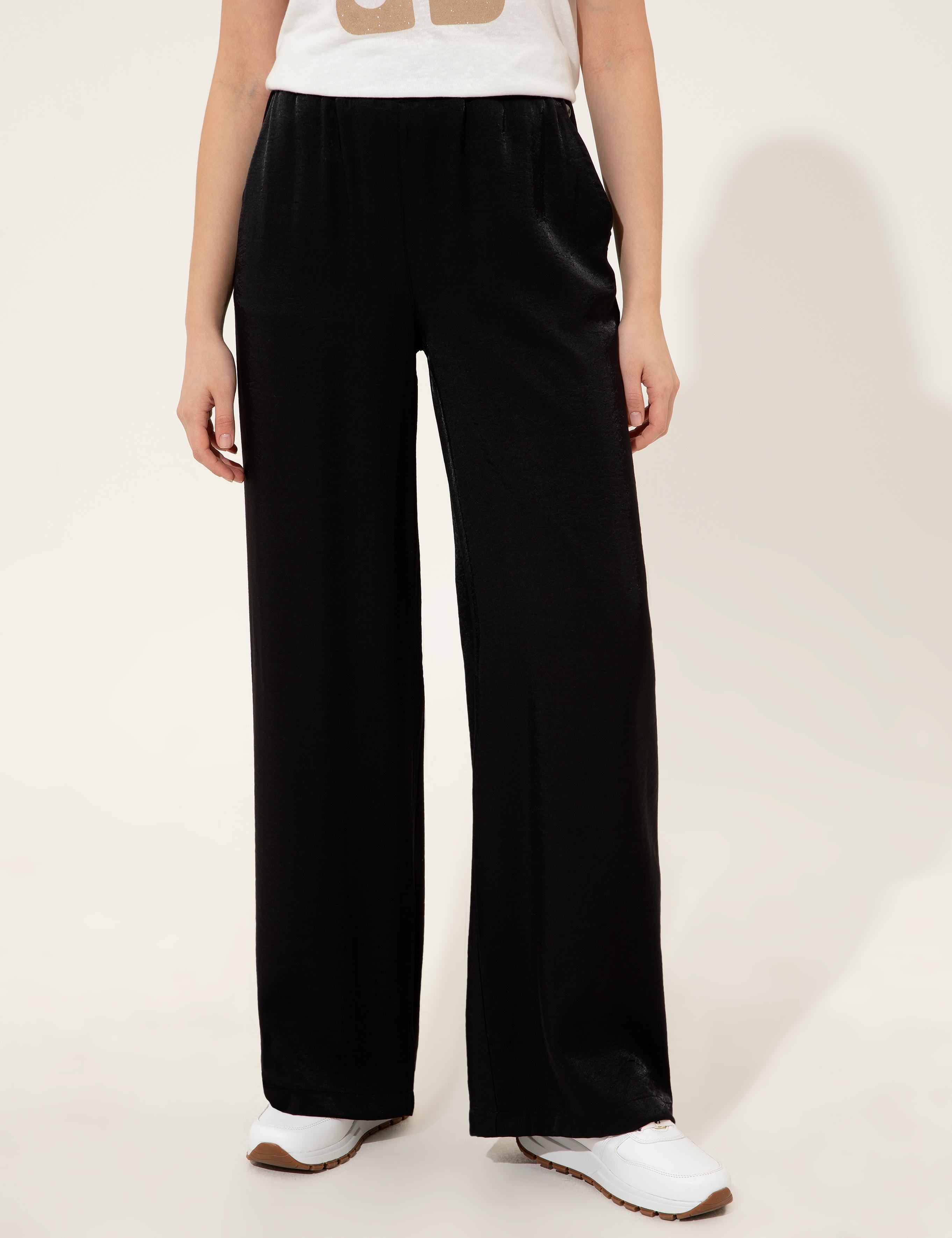 Siyah Dad Fit Kanvas Pantolon