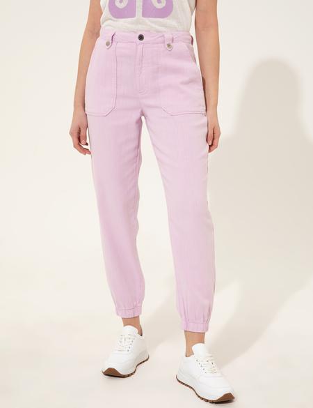 Lila Jogger Fit Kanvas Pantolon - 50246729005
