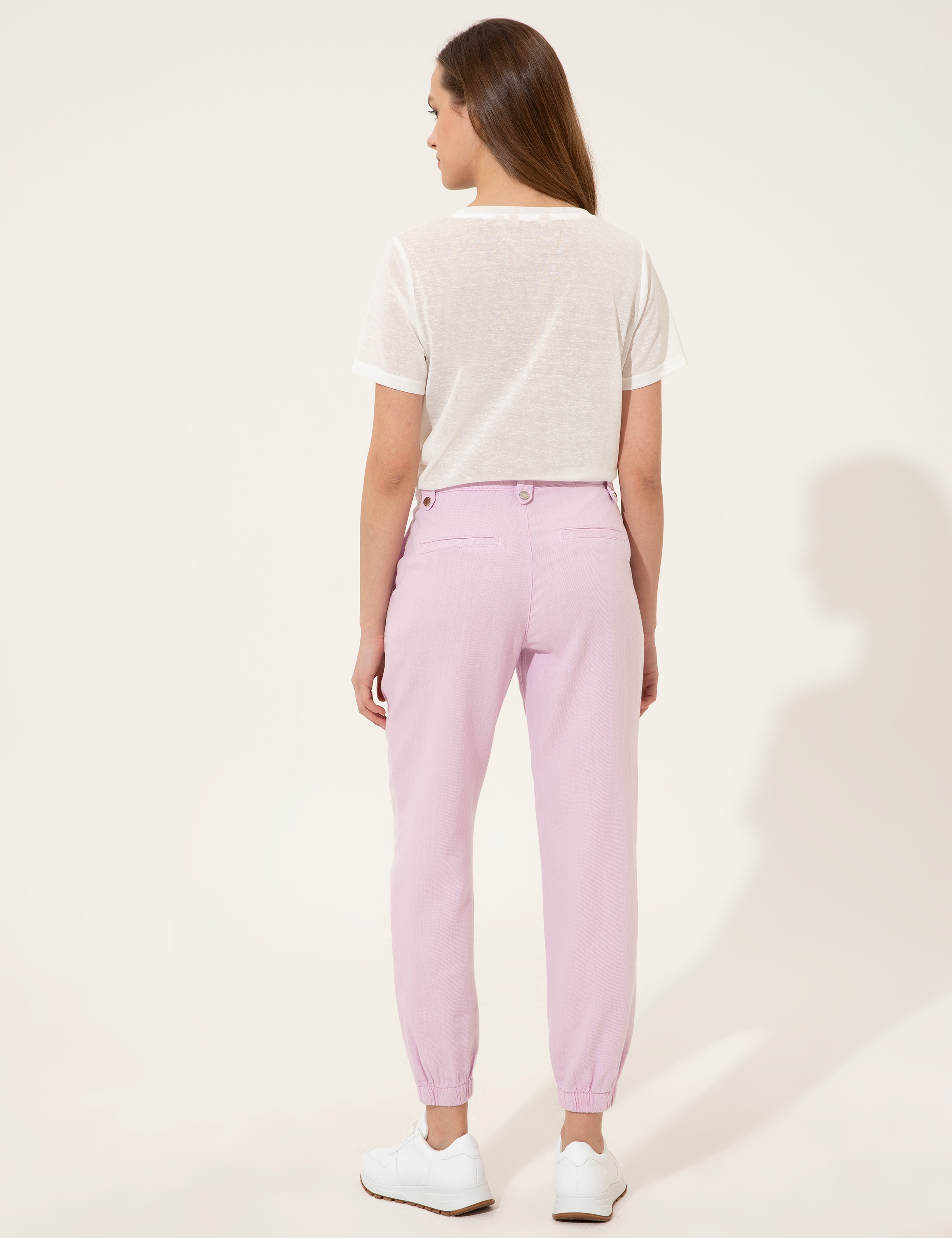 Lila Jogger Fit Kanvas Pantolon - Image 4
