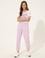 Lila Jogger Fit Kanvas Pantolon