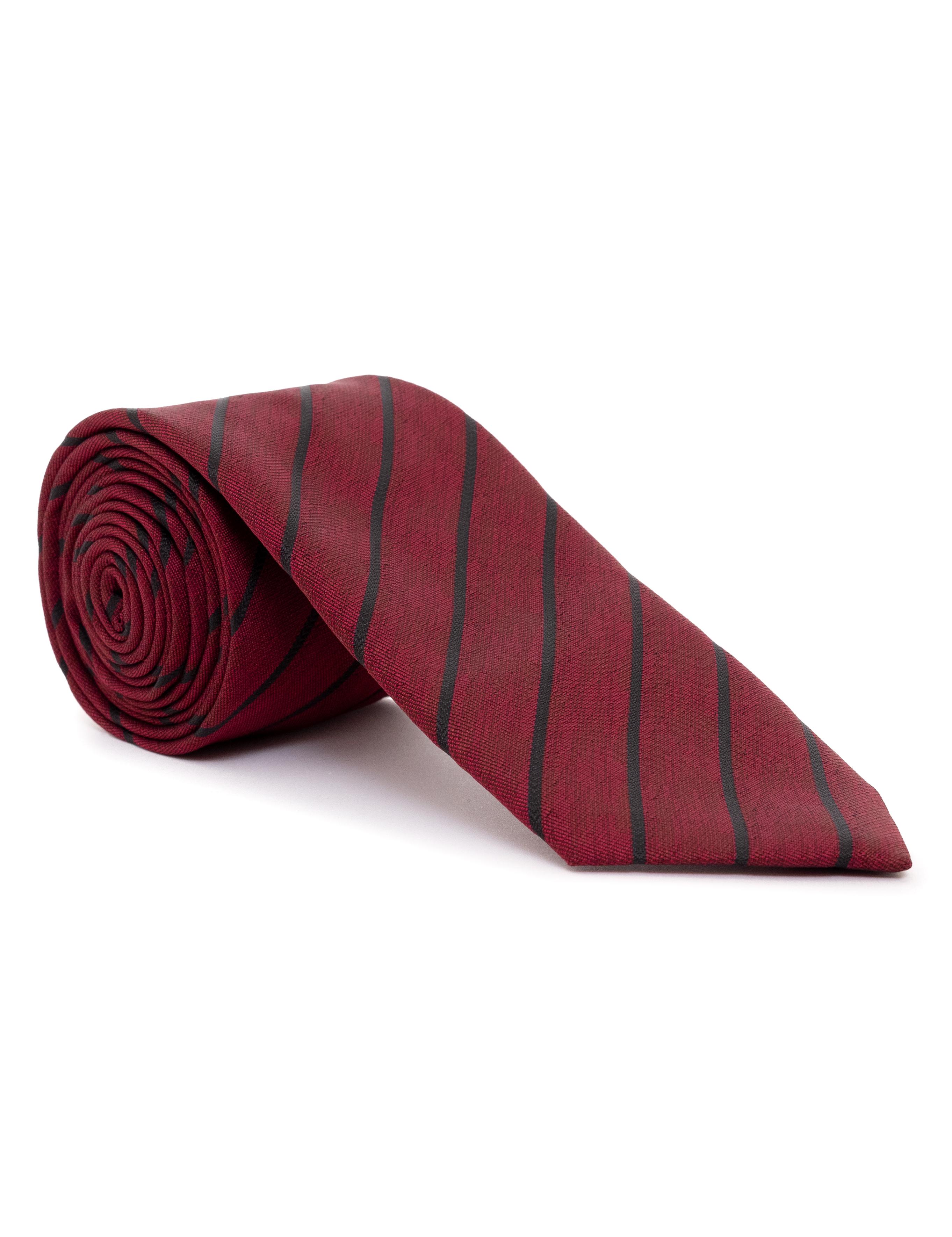 Bordo 3'lü Kravat-Mendil-Kravat İğnesi Set