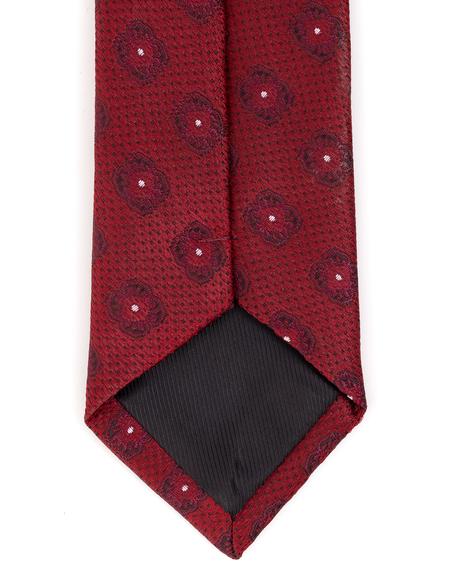 Bordo 3'lü Kravat Mendil Set - 50257211002