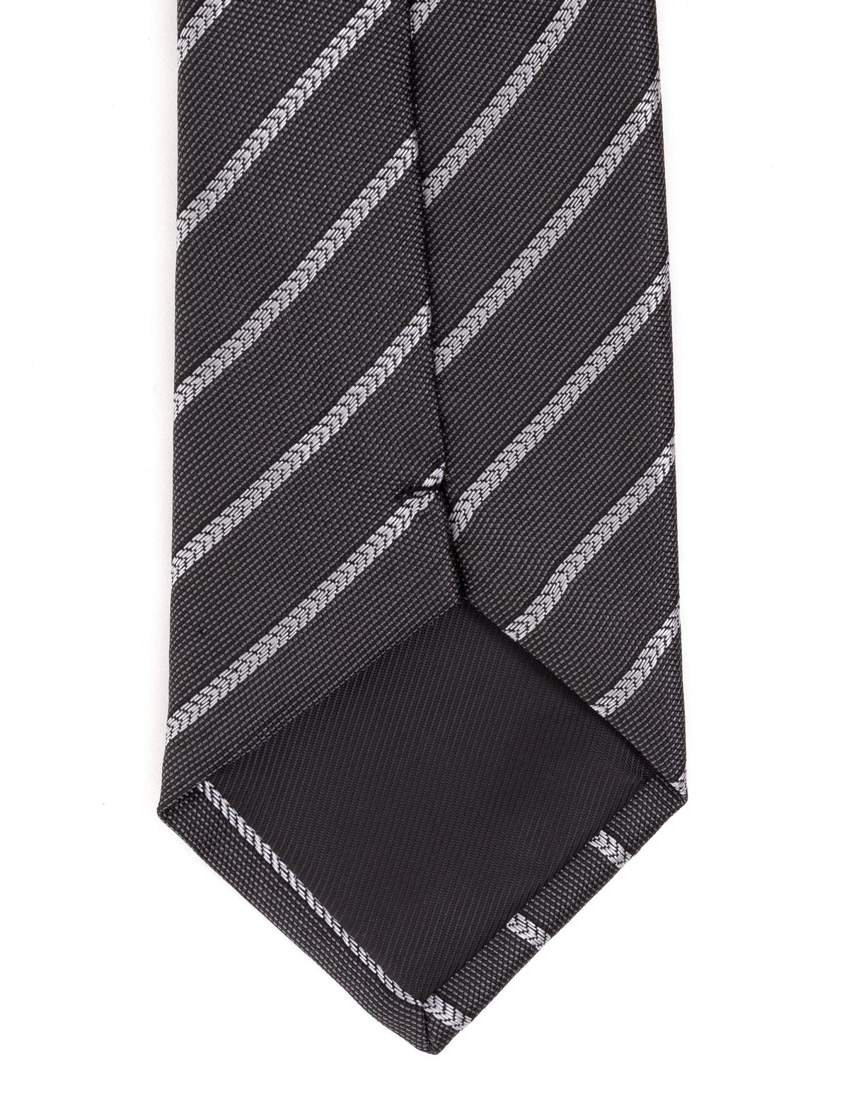 Siyah 3'lü Kravat-Mendil-Kravat İğnesi Set - 50257215003