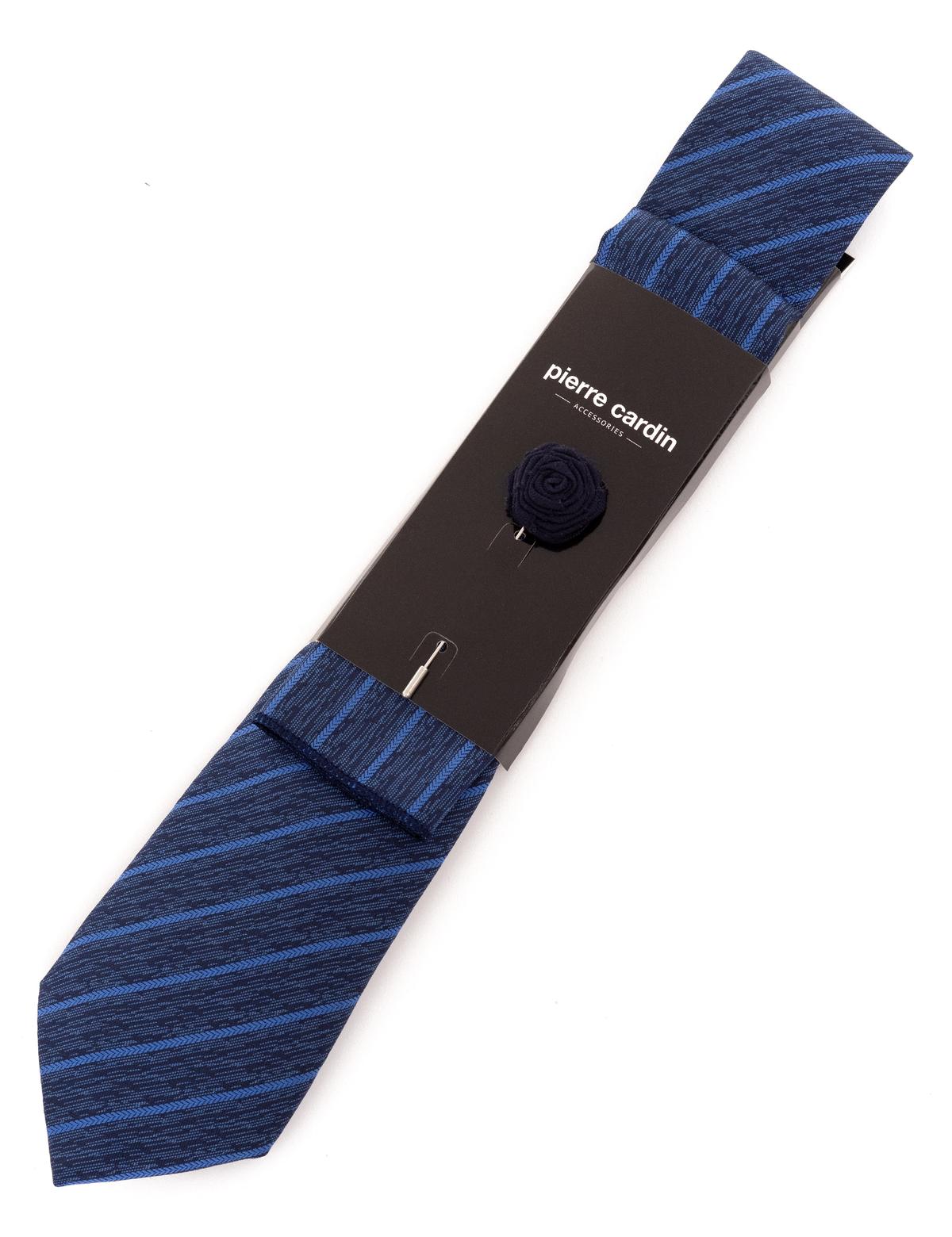 Lacivert 3'lü Kravat-Mendil-Kravat İğnesi Set - 50257215001