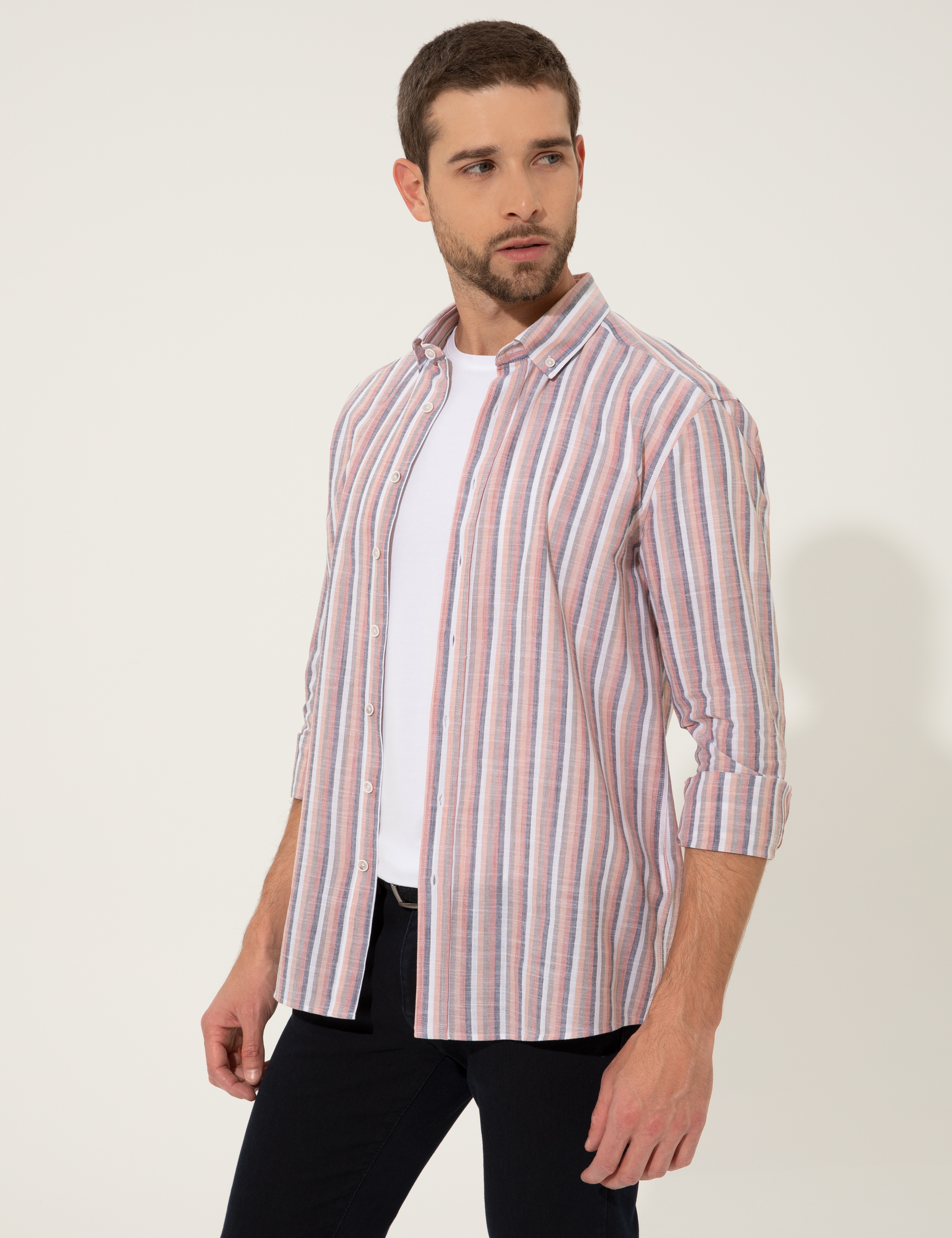 Gül Kurusu Slim Fit Uzun Kollu Gömlek