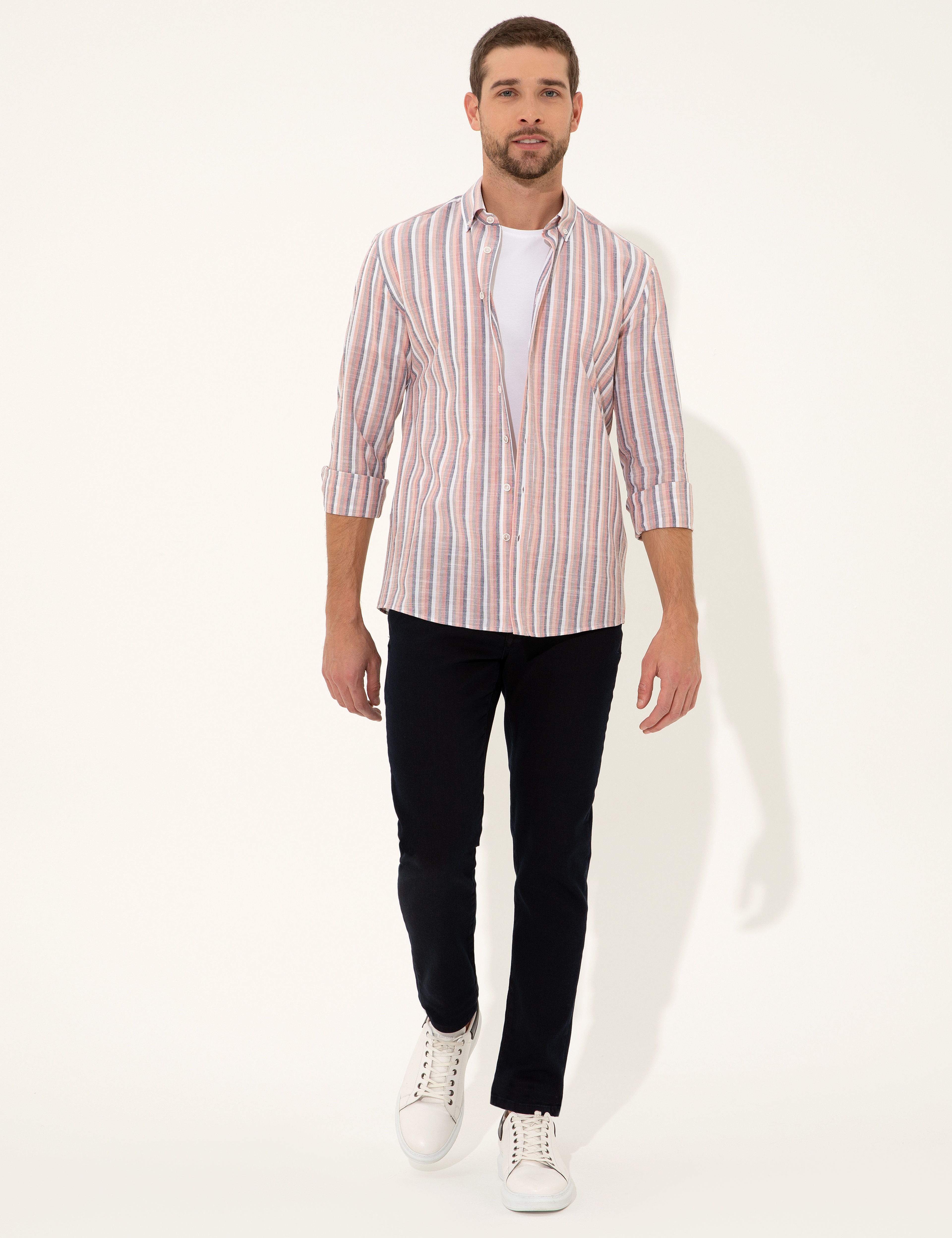Gül Kurusu Slim Fit Uzun Kollu Gömlek