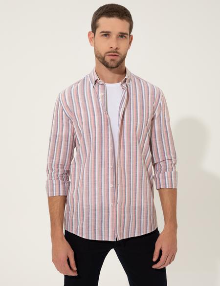 Gül Kurusu Slim Fit Uzun Kollu Gömlek - 50249780011