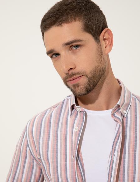 Gül Kurusu Slim Fit Uzun Kollu Gömlek - 50249780011