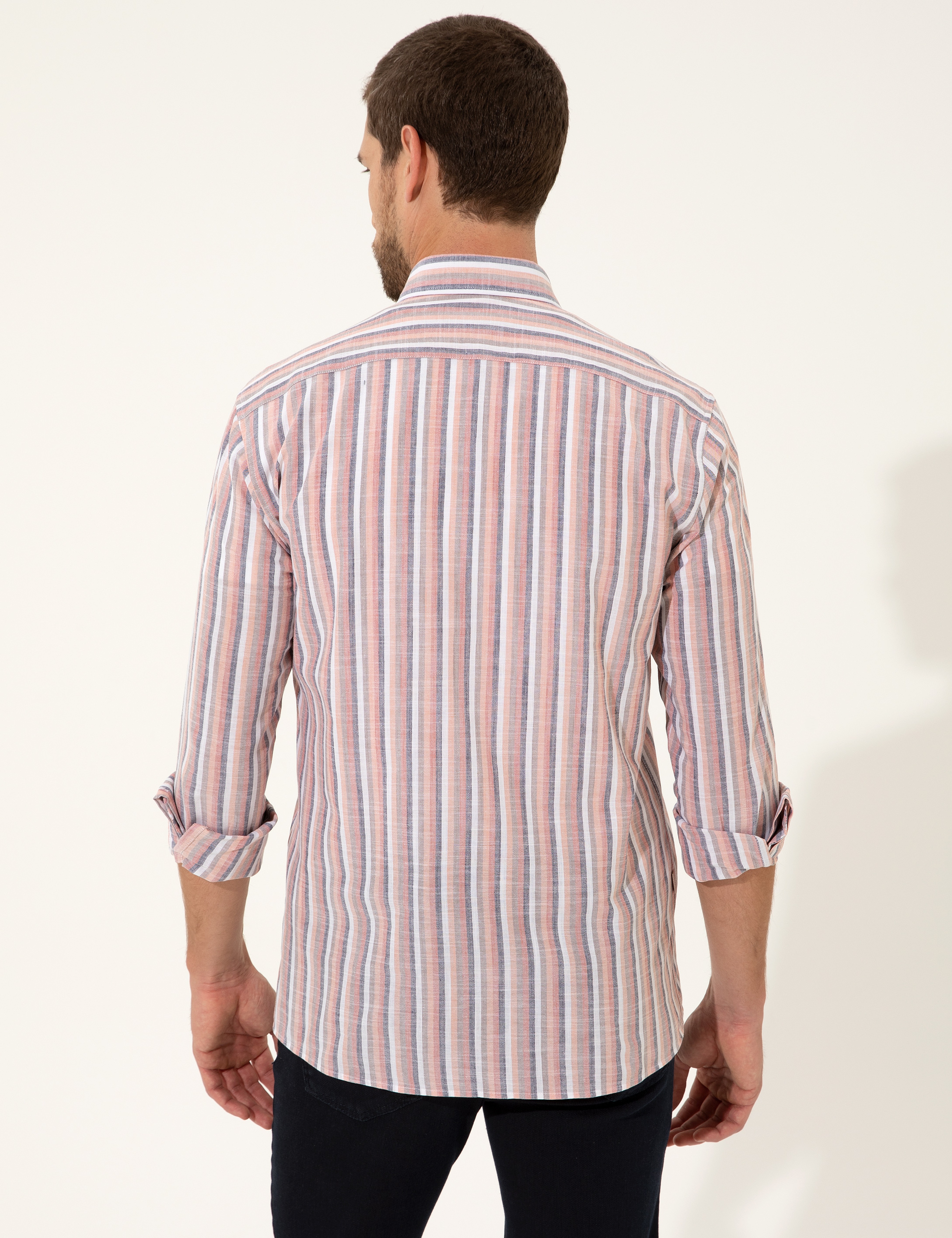 Gül Kurusu Slim Fit Uzun Kollu Gömlek - Image 5