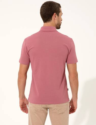 Gül Kurusu Slim Fit Polo Yaka Tişört