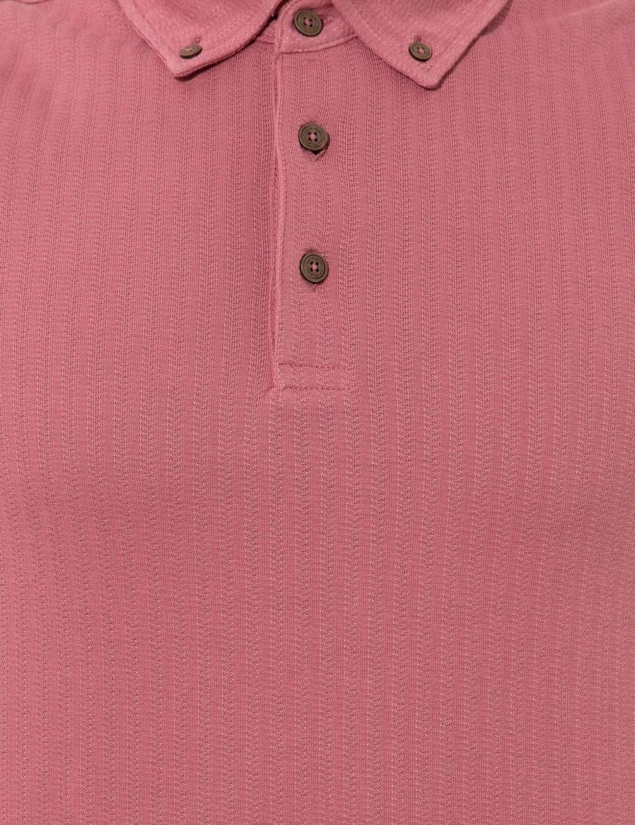 Gül Kurusu Slim Fit Polo Yaka Tişört
