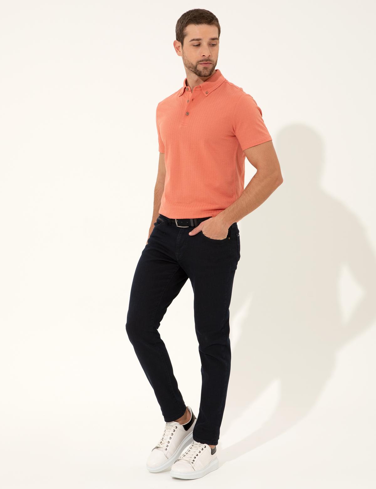 Turuncu Slim Fit Polo Yaka Tişört - 50249870048