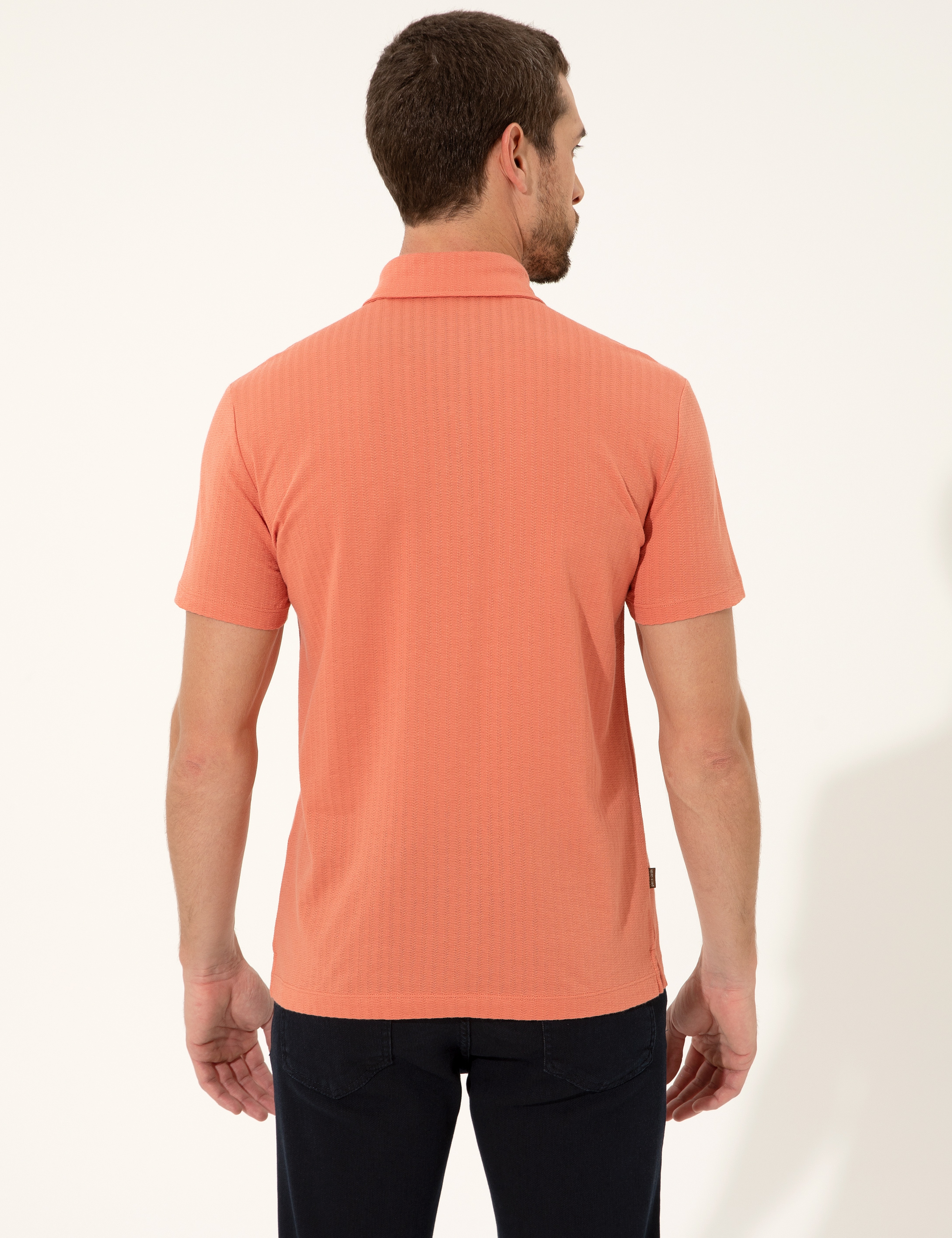 Turuncu Slim Fit Polo Yaka Tişört