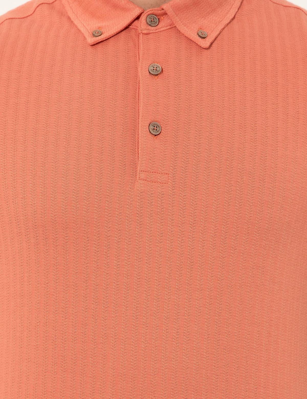 Turuncu Slim Fit Polo Yaka Tişört - 50249870048