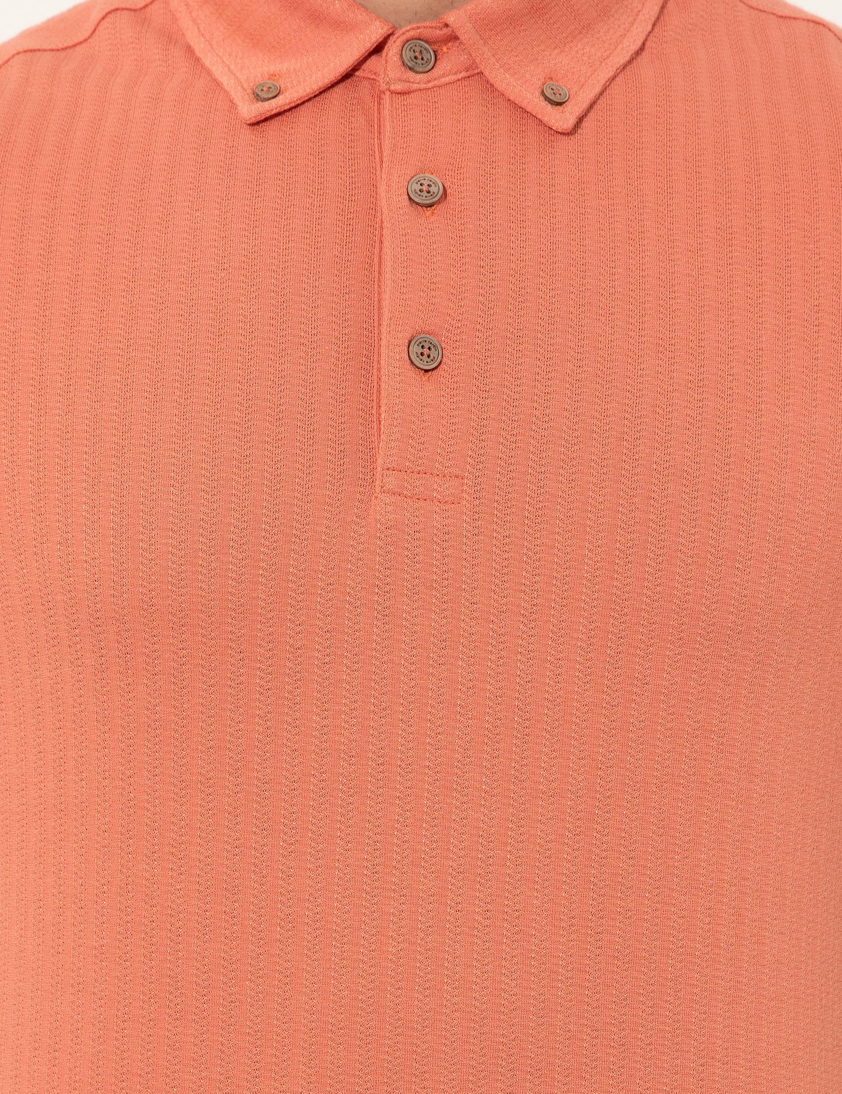 Turuncu Slim Fit Polo Yaka Tişört