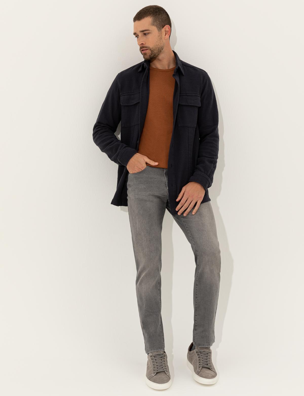 Lacivert Regular Fit Uzun Kollu Gömlek - 50248524005