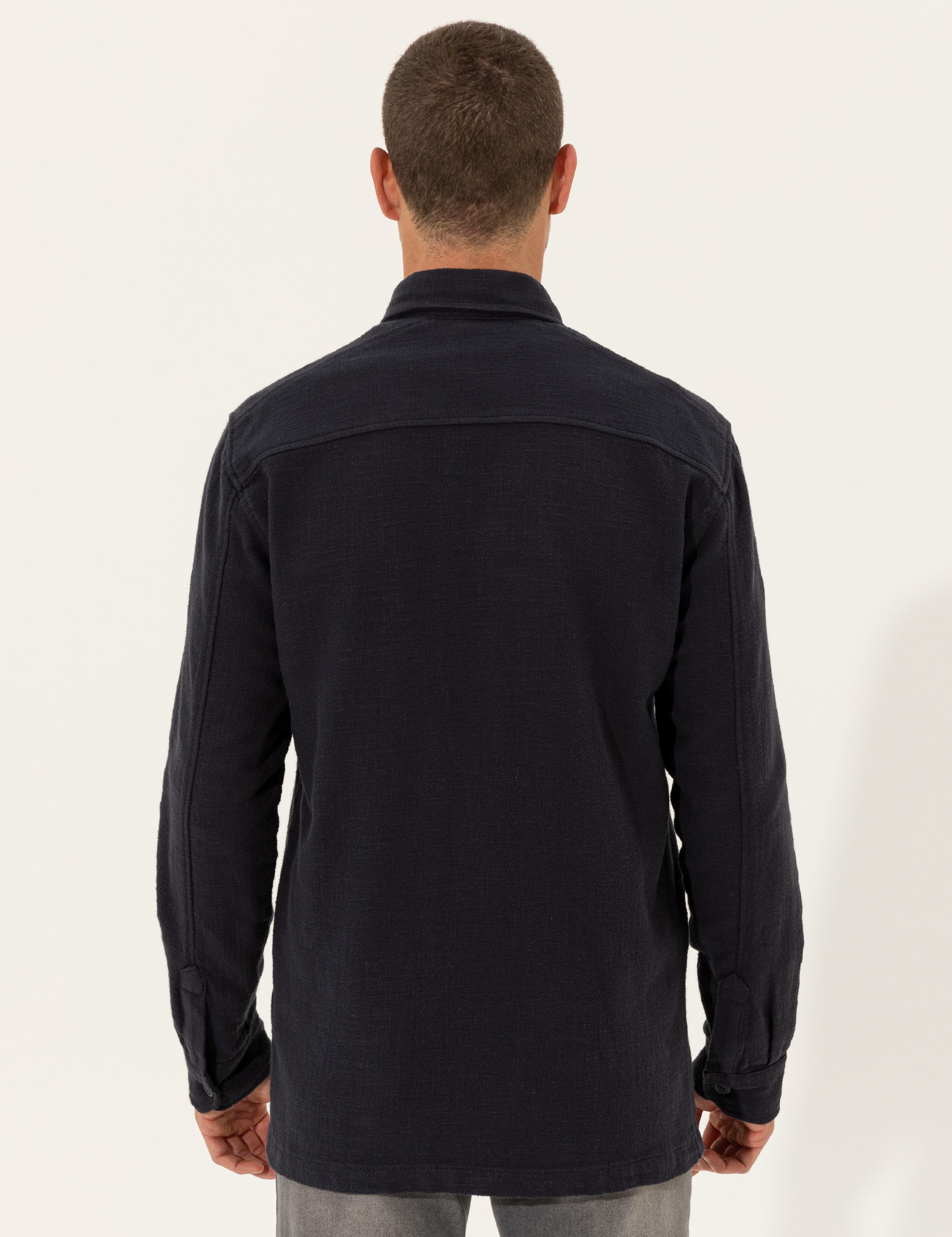 Lacivert Regular Fit Uzun Kollu Gömlek