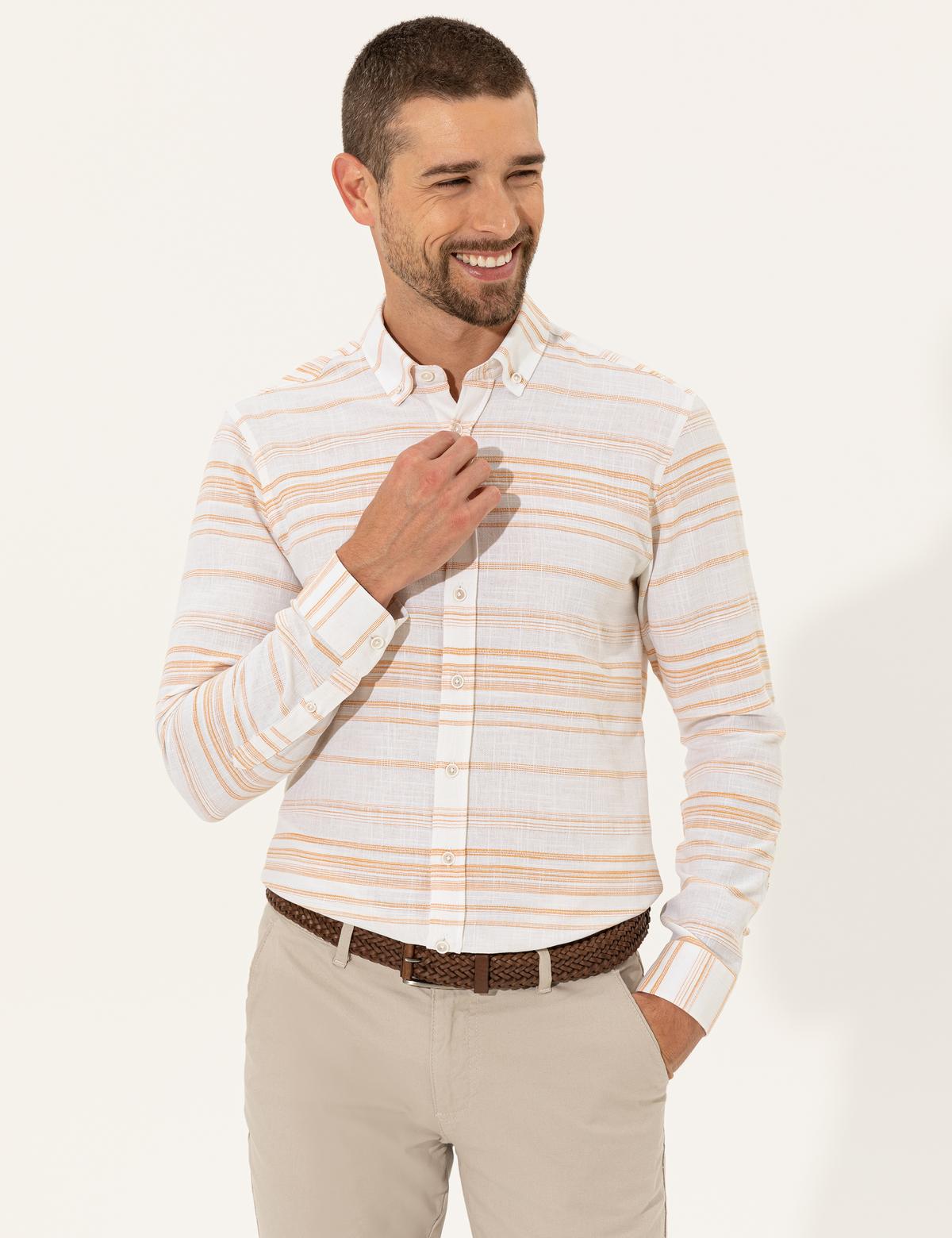 Safran Slim Fit Uzun Kollu Gömlek