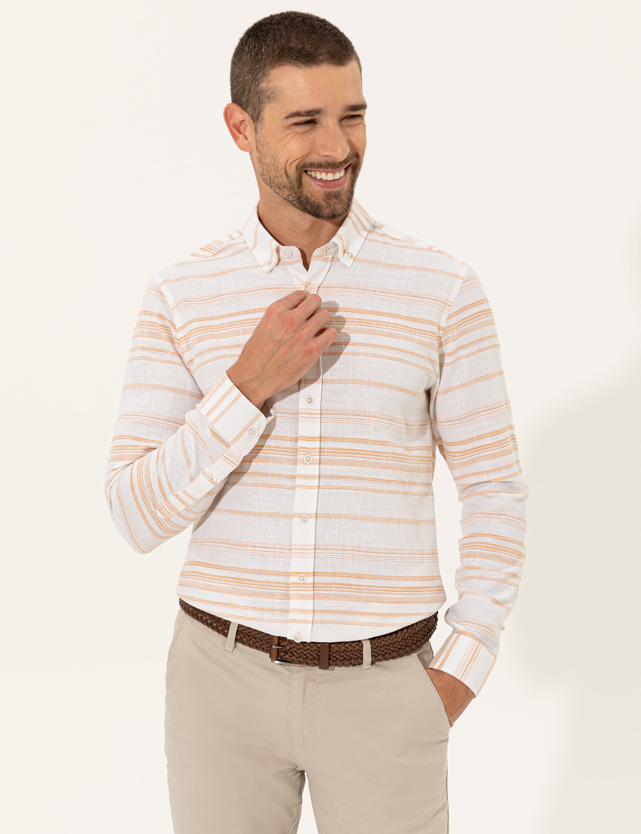 Safran Slim Fit Uzun Kollu Gömlek - Image 1