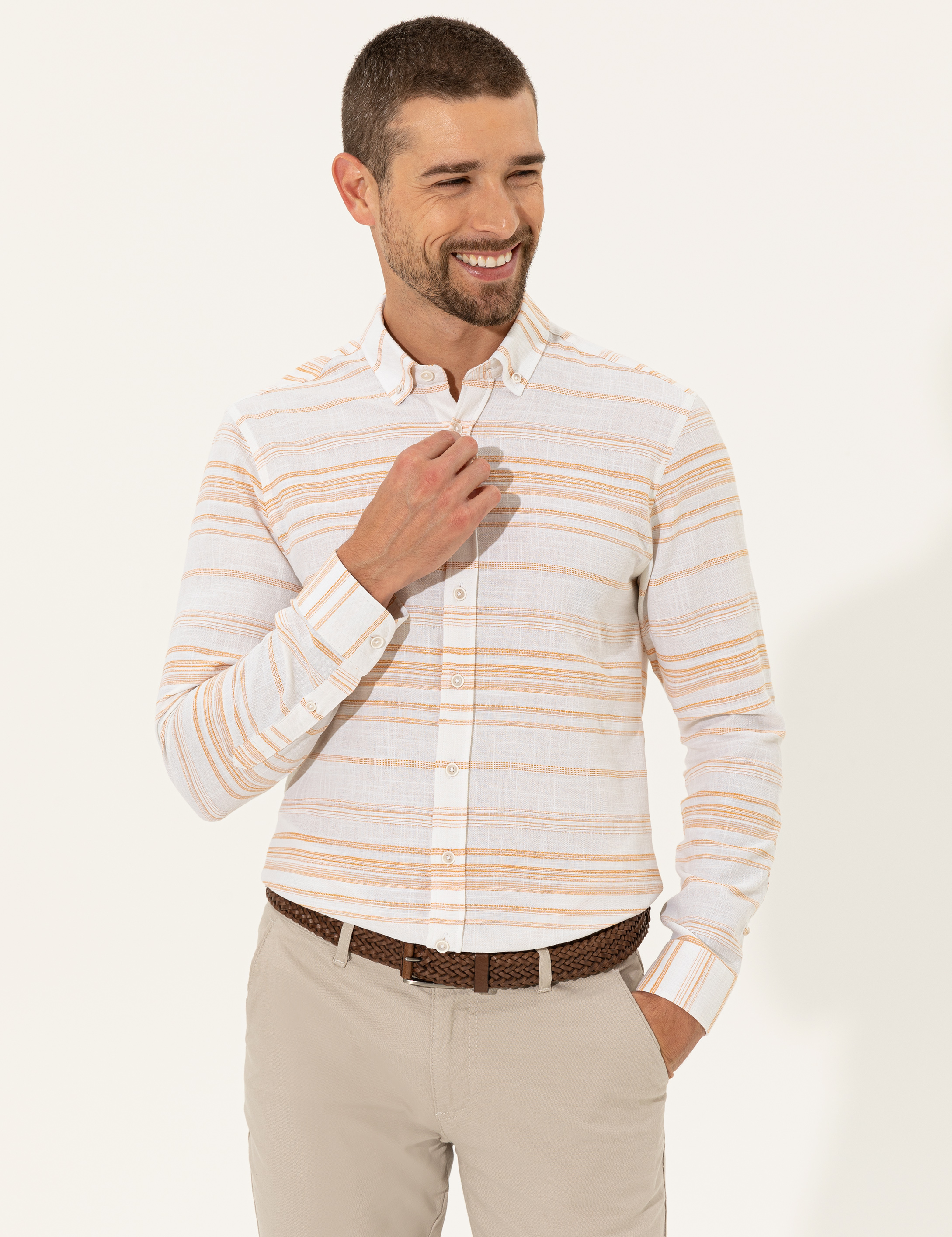 Safran Slim Fit Uzun Kollu Gömlek