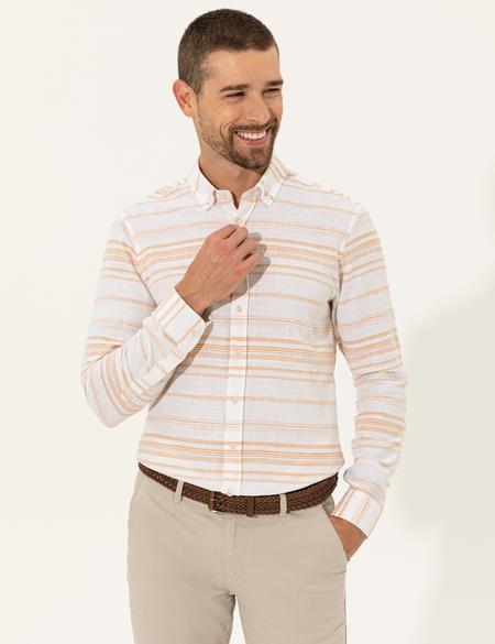 Safran Slim Fit Uzun Kollu Gömlek - 50249727031