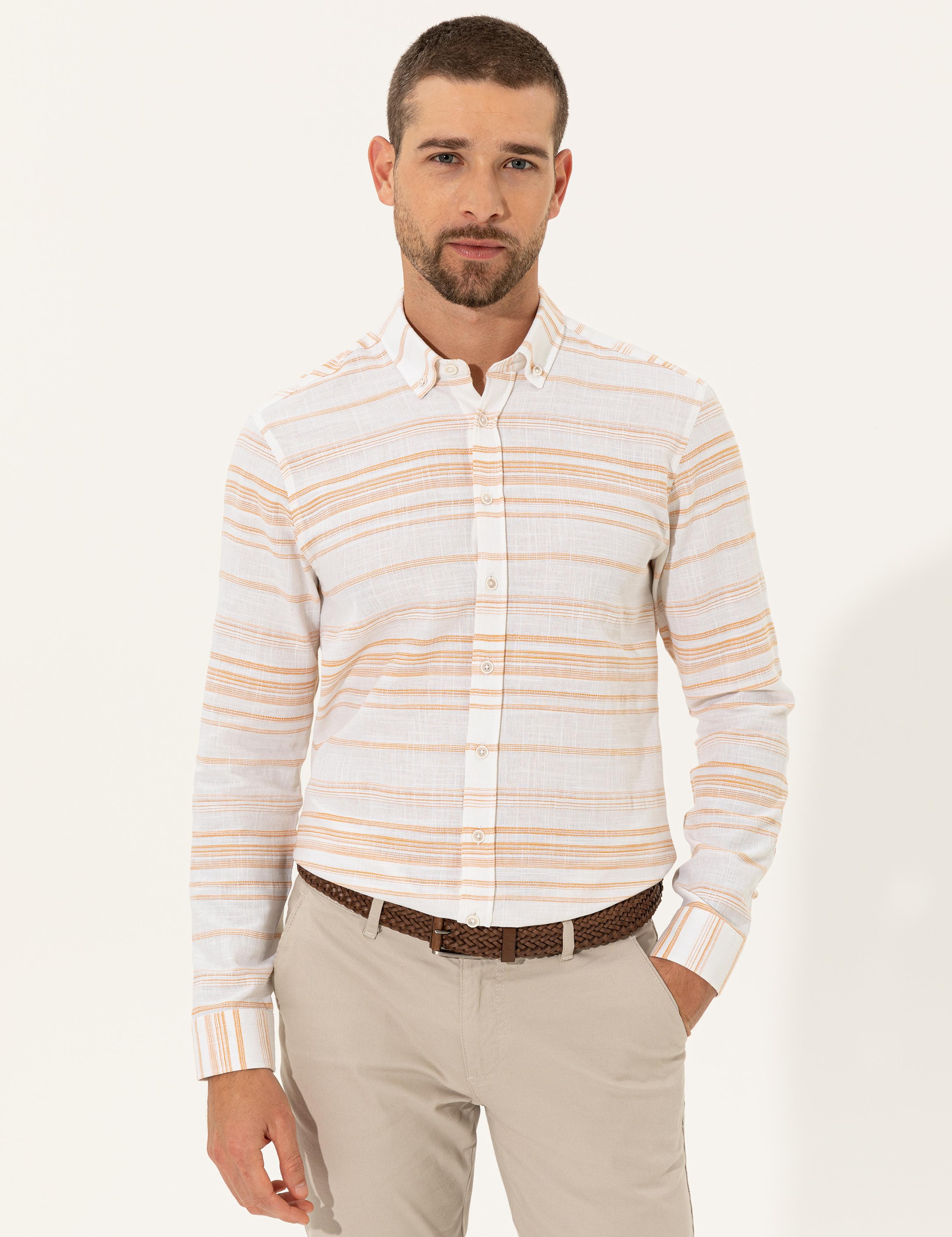 Safran Slim Fit Uzun Kollu Gömlek