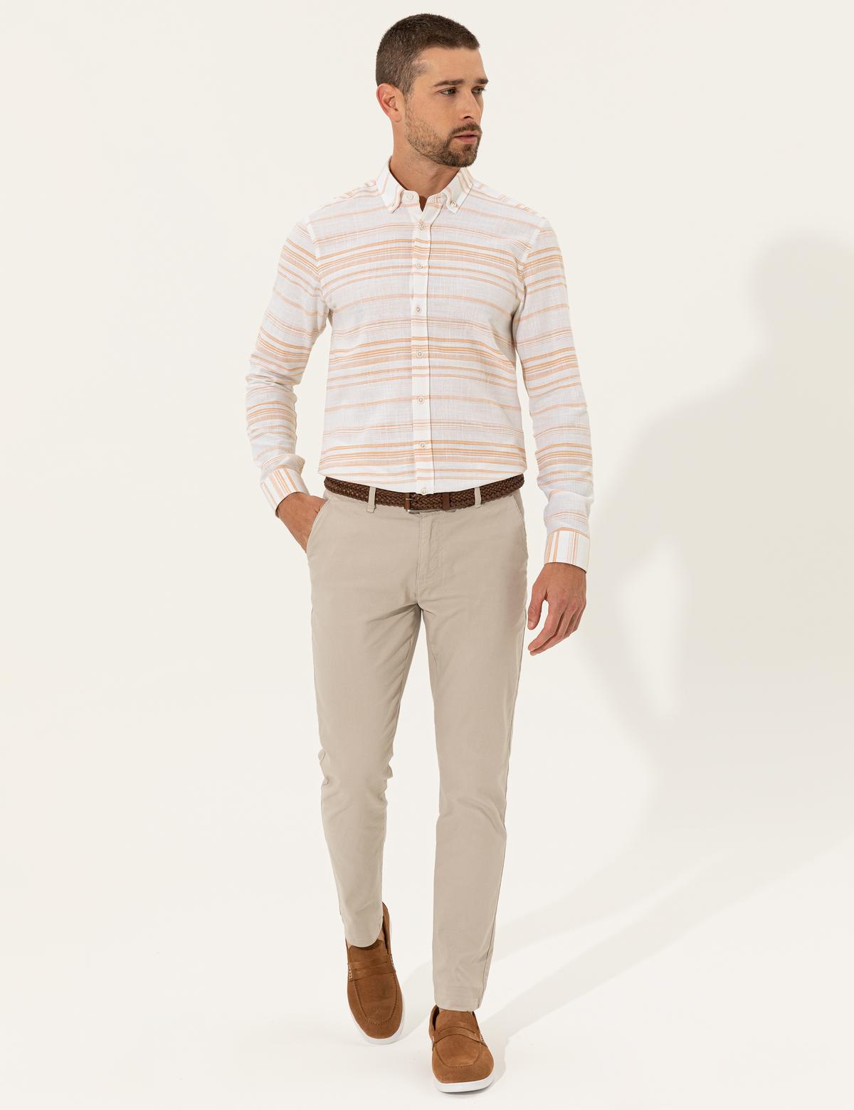 Safran Slim Fit Uzun Kollu Gömlek - 50249727031