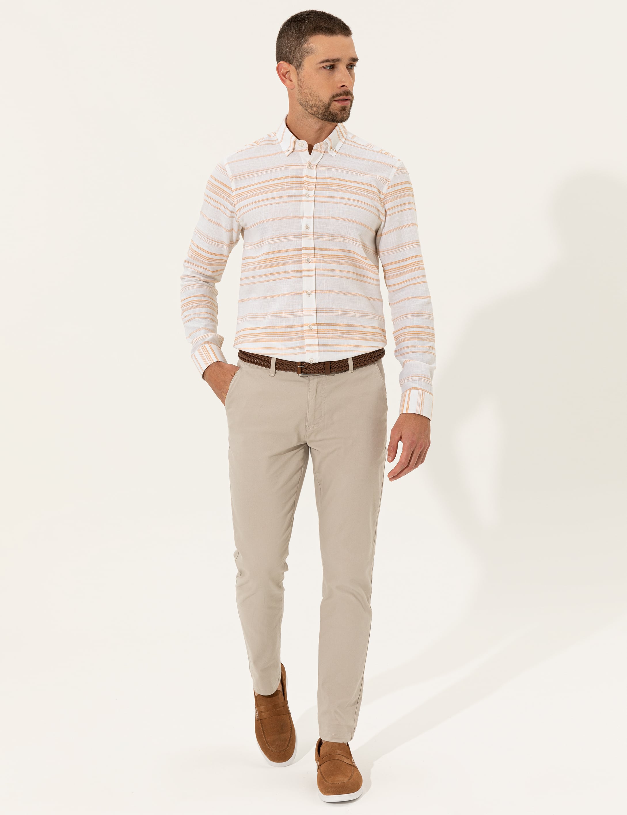 Safran Slim Fit Uzun Kollu Gömlek