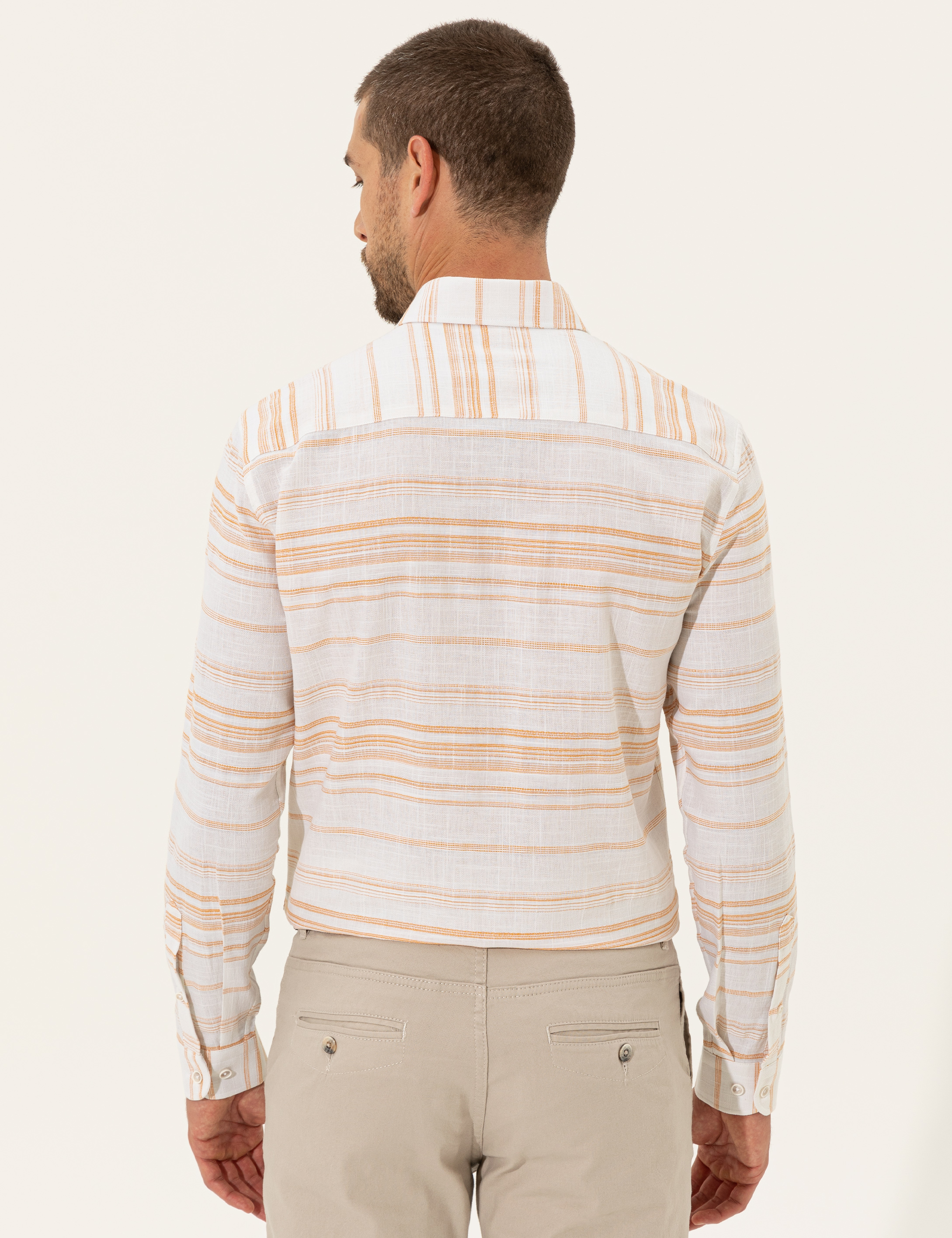 Safran Slim Fit Uzun Kollu Gömlek - Image 5