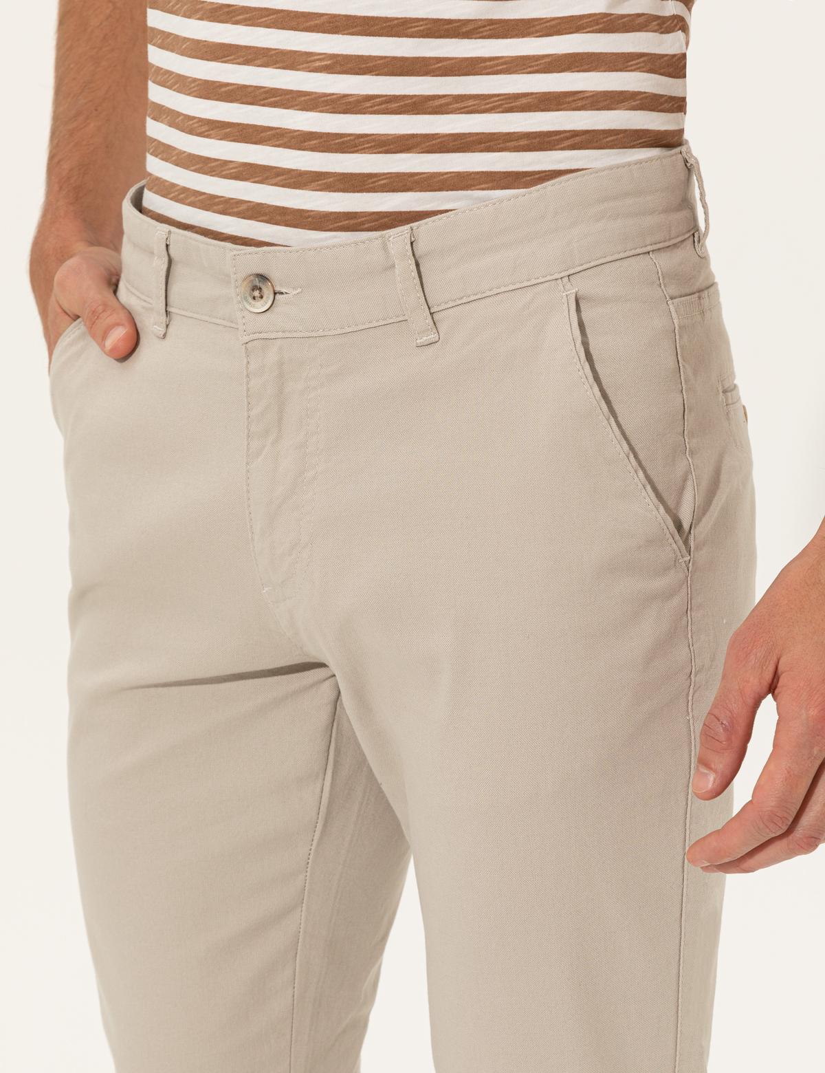 Bej Slim Fit Kanvas Pantolon - 50251547035