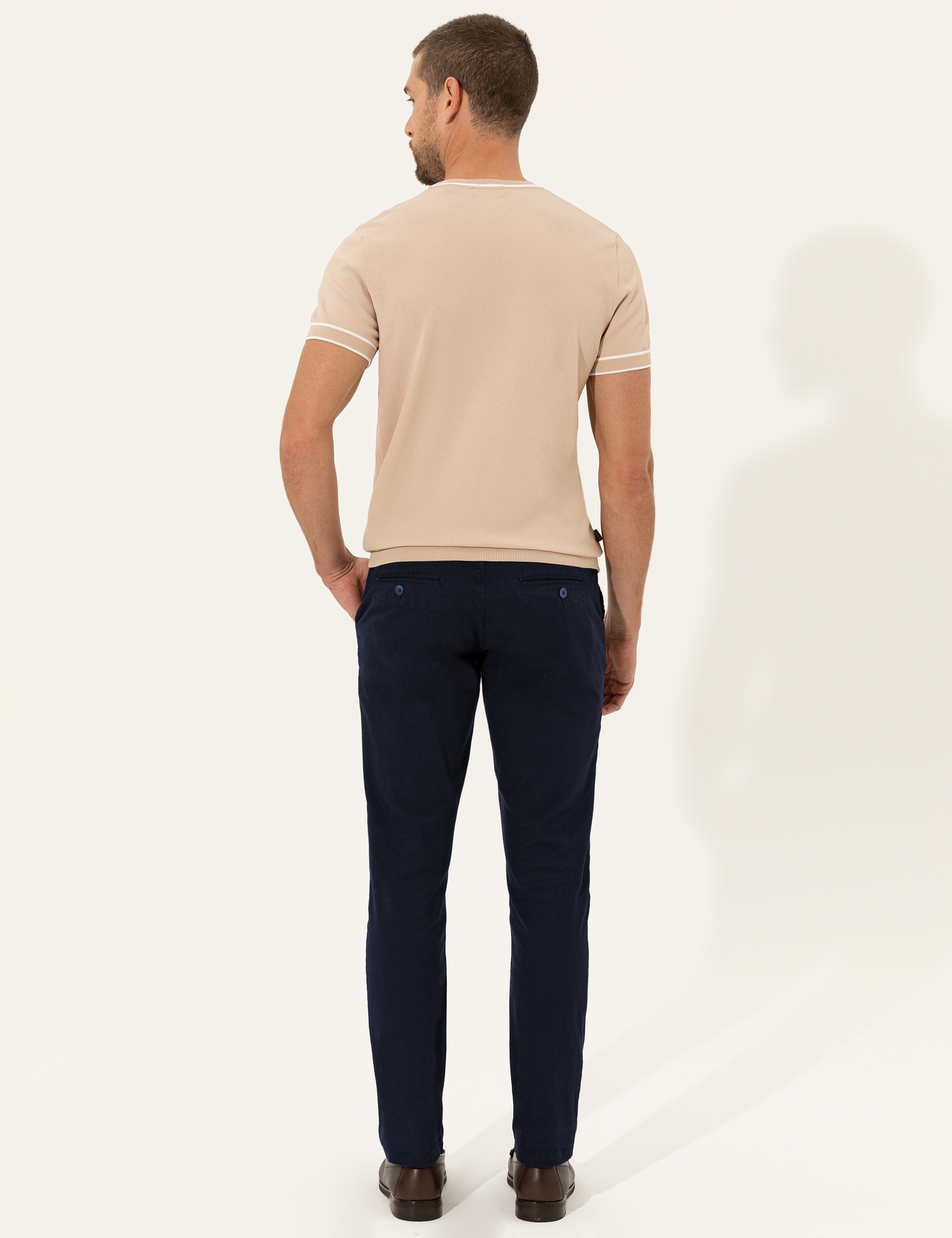 Lacivert Slim Fit Kanvas Pantolon - Image 4