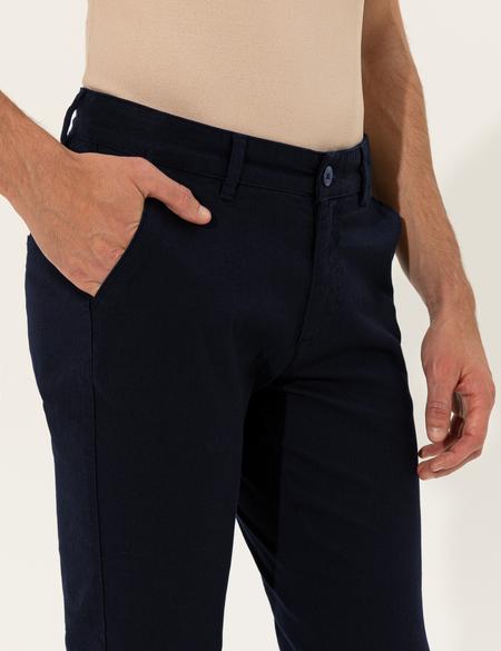 Lacivert Slim Fit Kanvas Pantolon - 50251547071