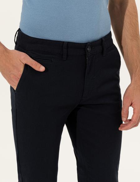 Lacivert Slim Fit Kanvas Pantolon - 50251525095